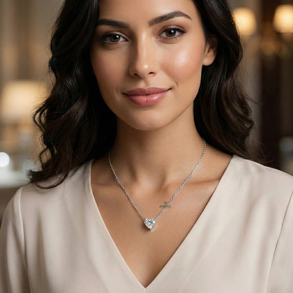 Everyday Elegance Heart Diamond Pendant in White Gold