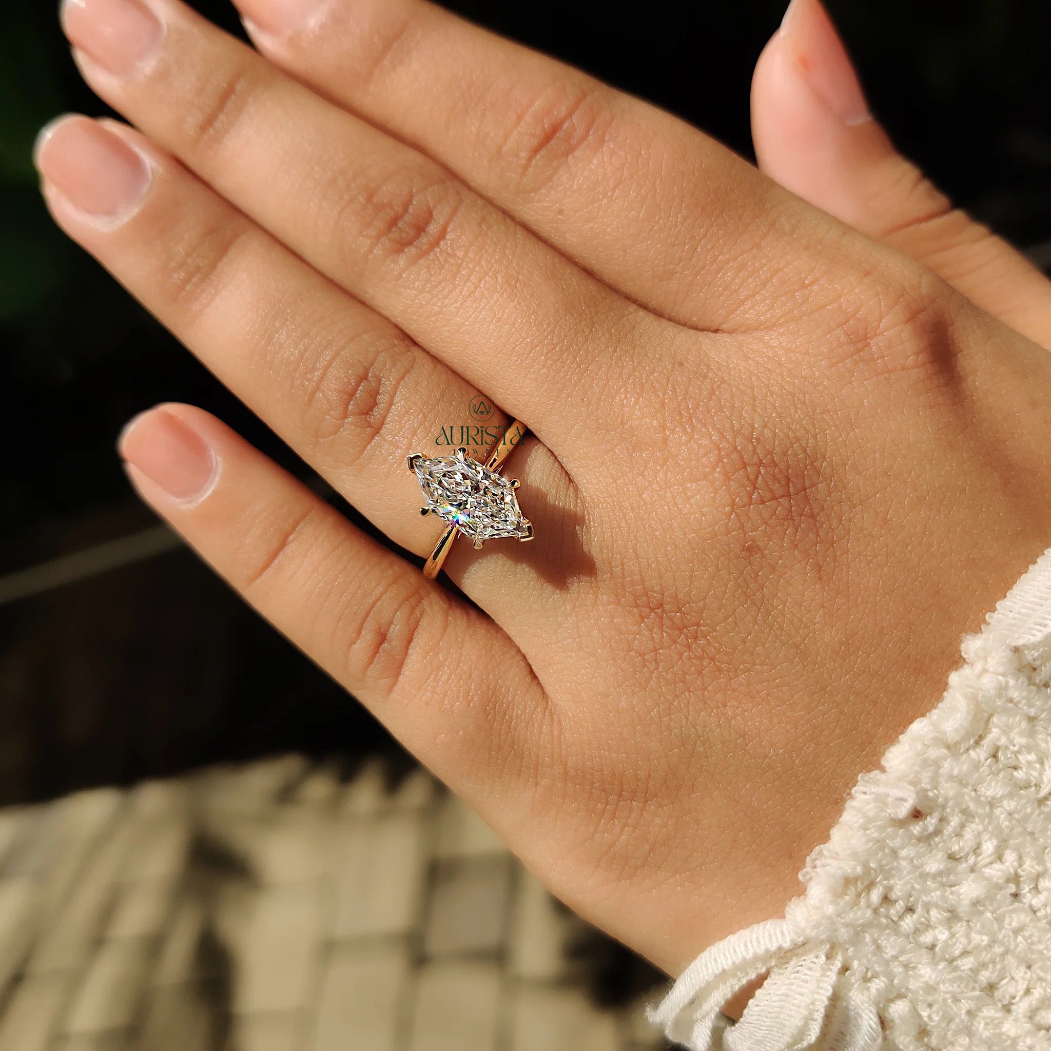 Modern Queen Hexagon Diamond Ring