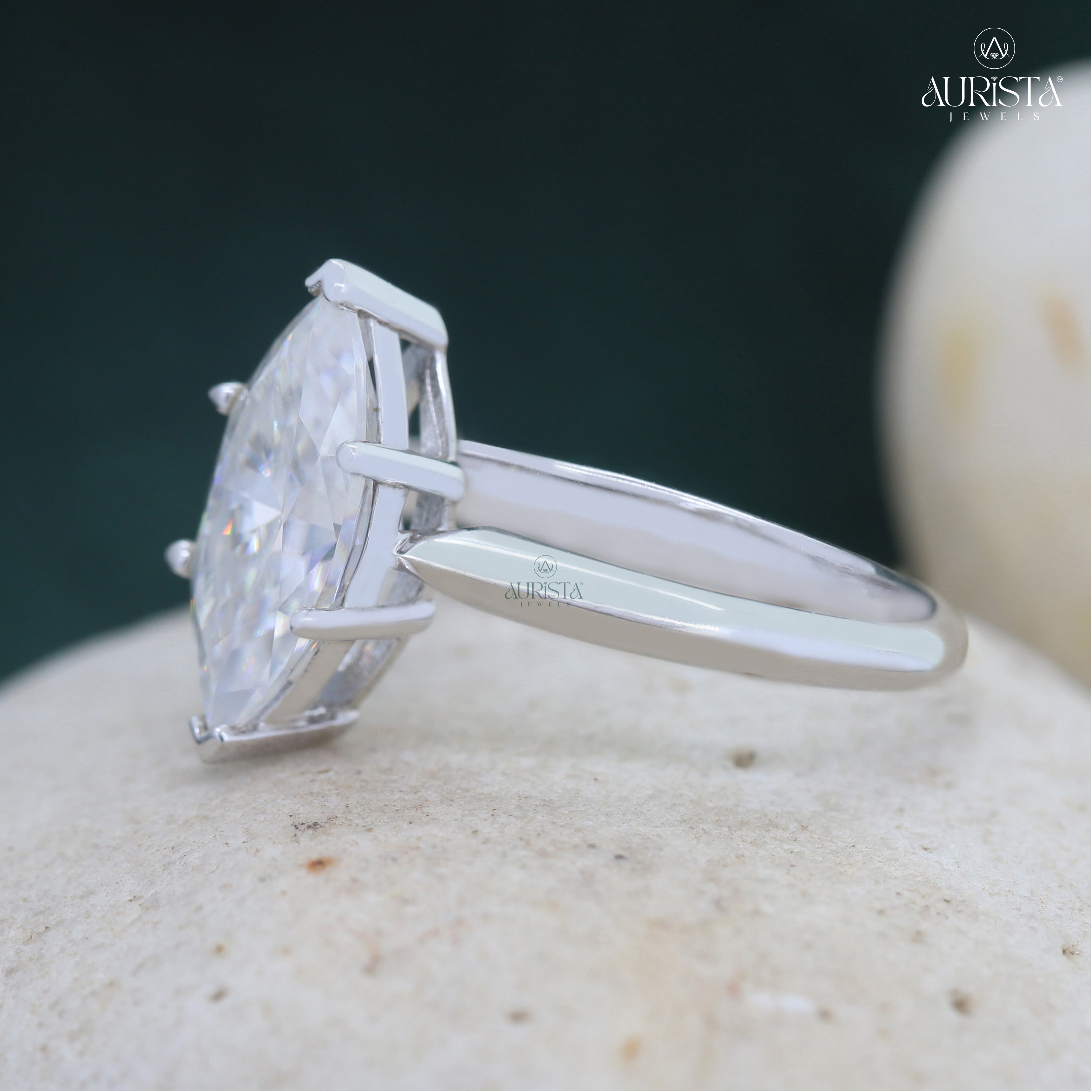 Marquise Cut Lab Grown Diamond Engagement Ring, 3.00 Carats, Solitaire Wedding Ring
