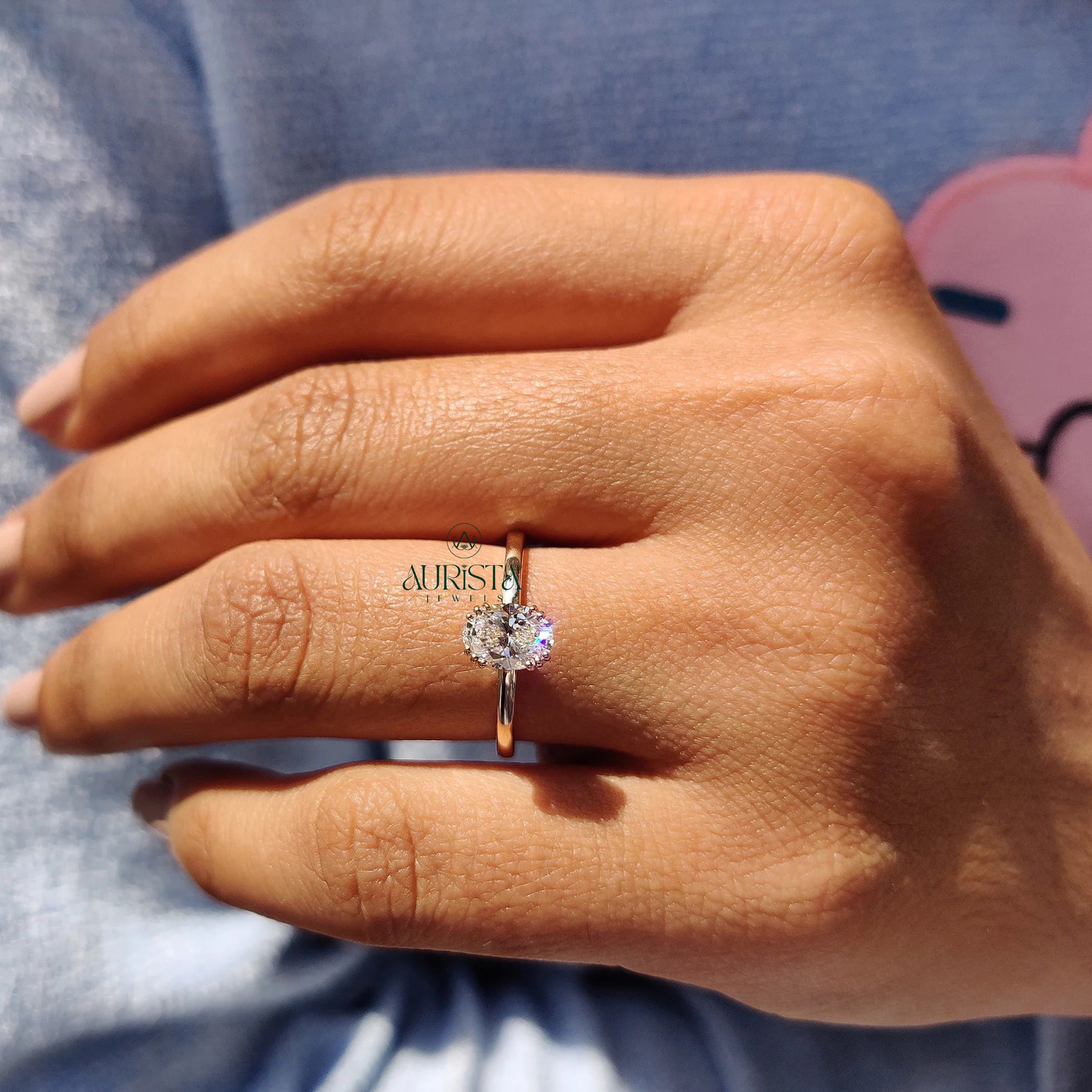 The Empress Oval Solitaire And Multi Prong Gold Ring
