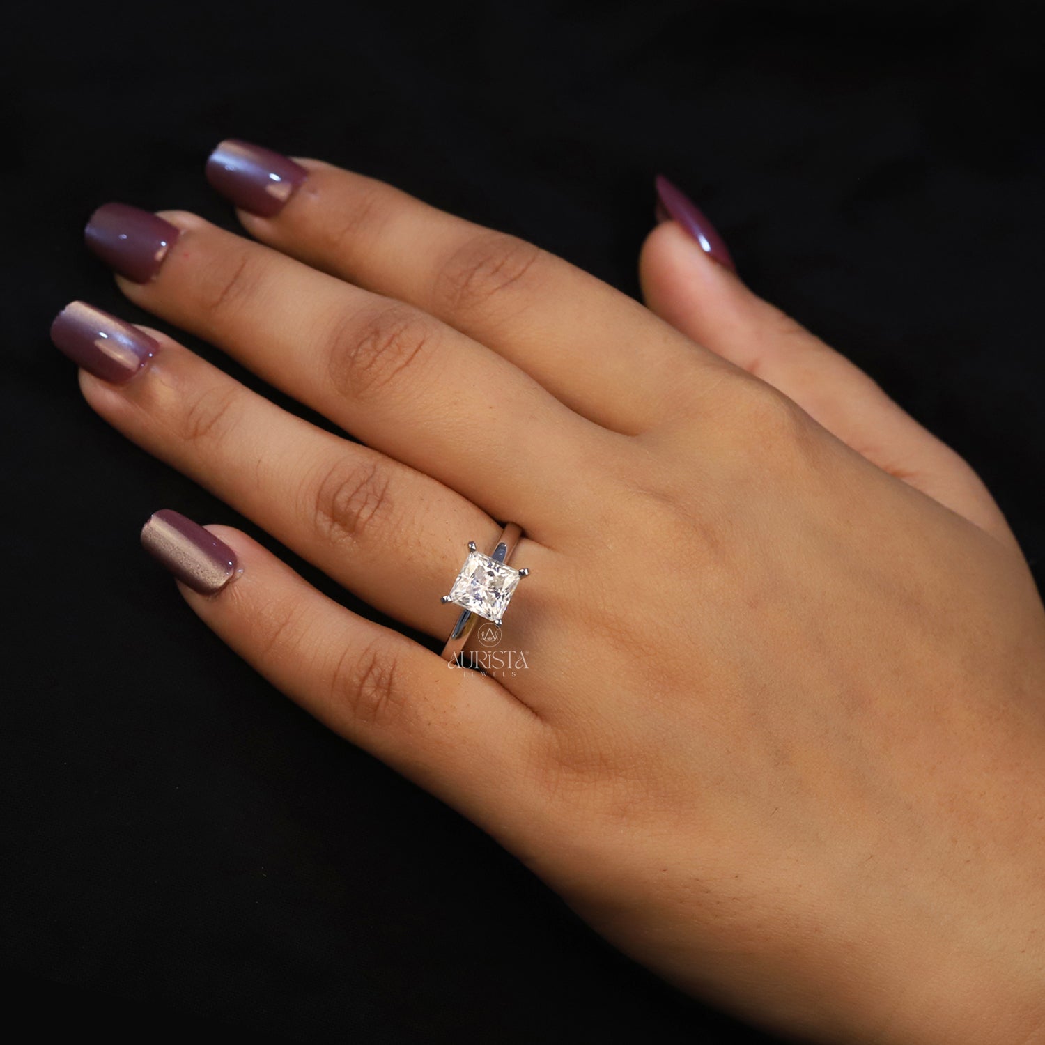 A Spark of Forever – Square White Gold Diamond Ring