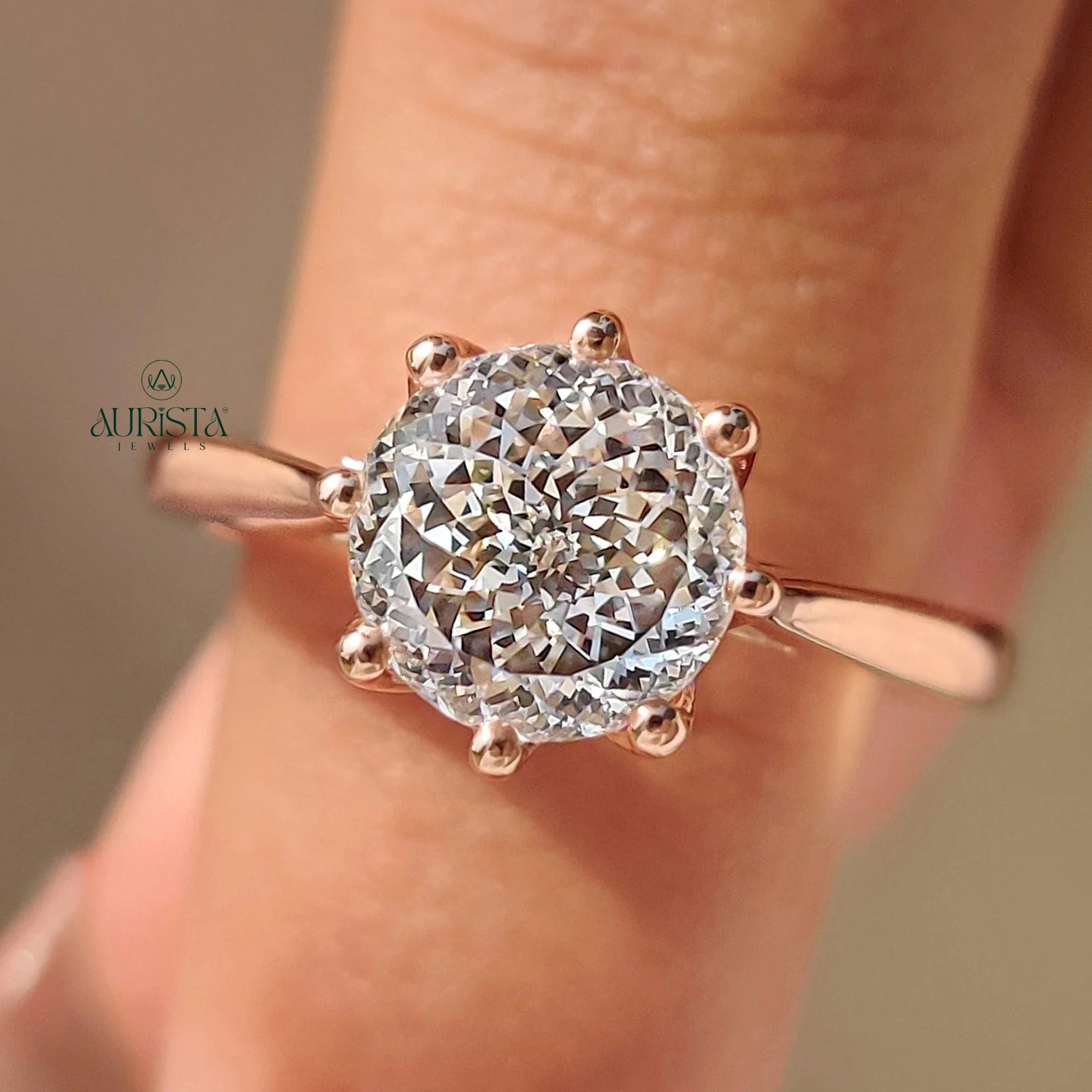 Minimalist  Portuguese Solitaire Ring with Modern Elegance