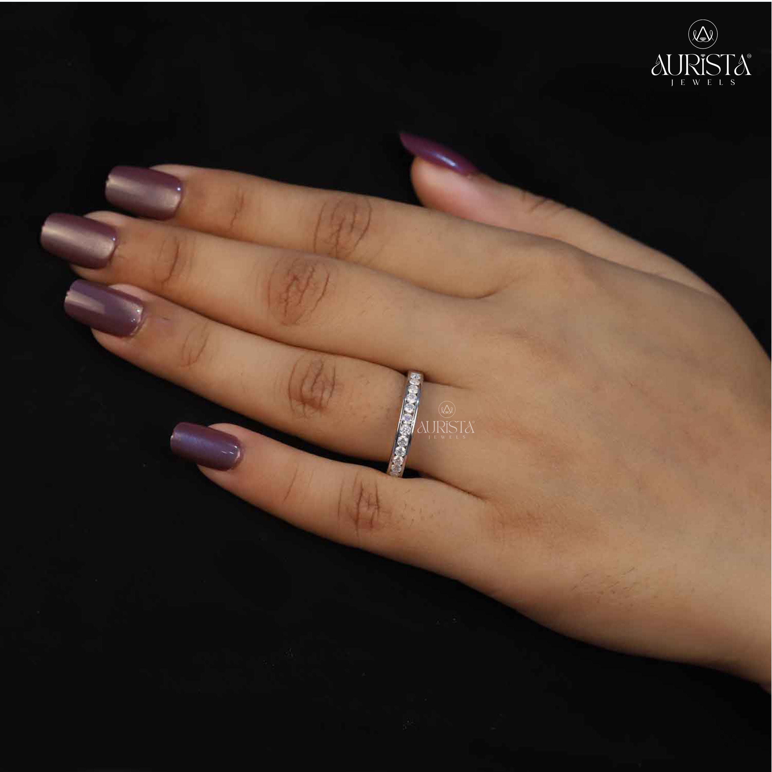 Rings of Destiny- White Gold Band with Round Diamond