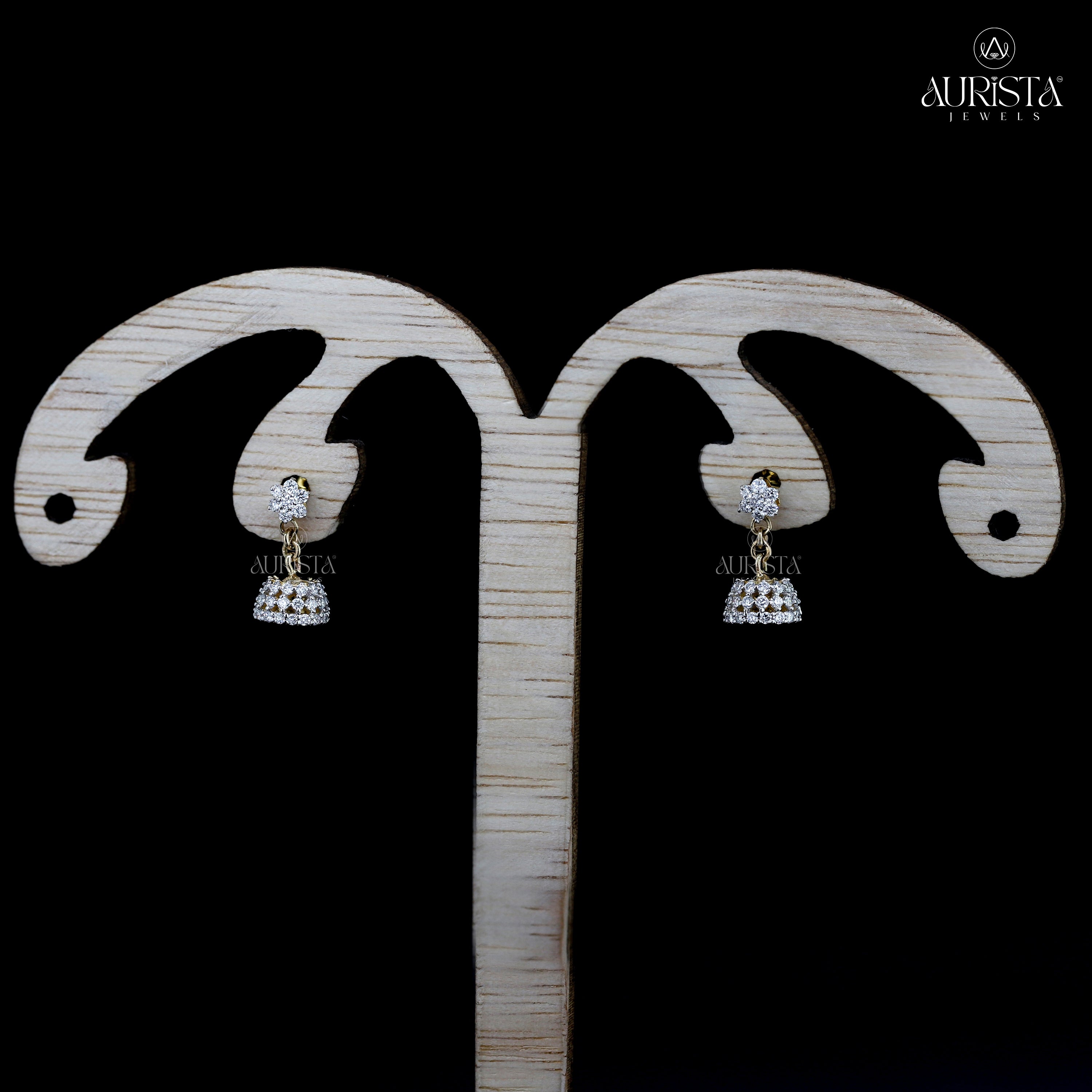 Dazzling Grace – White Diamond Earrings