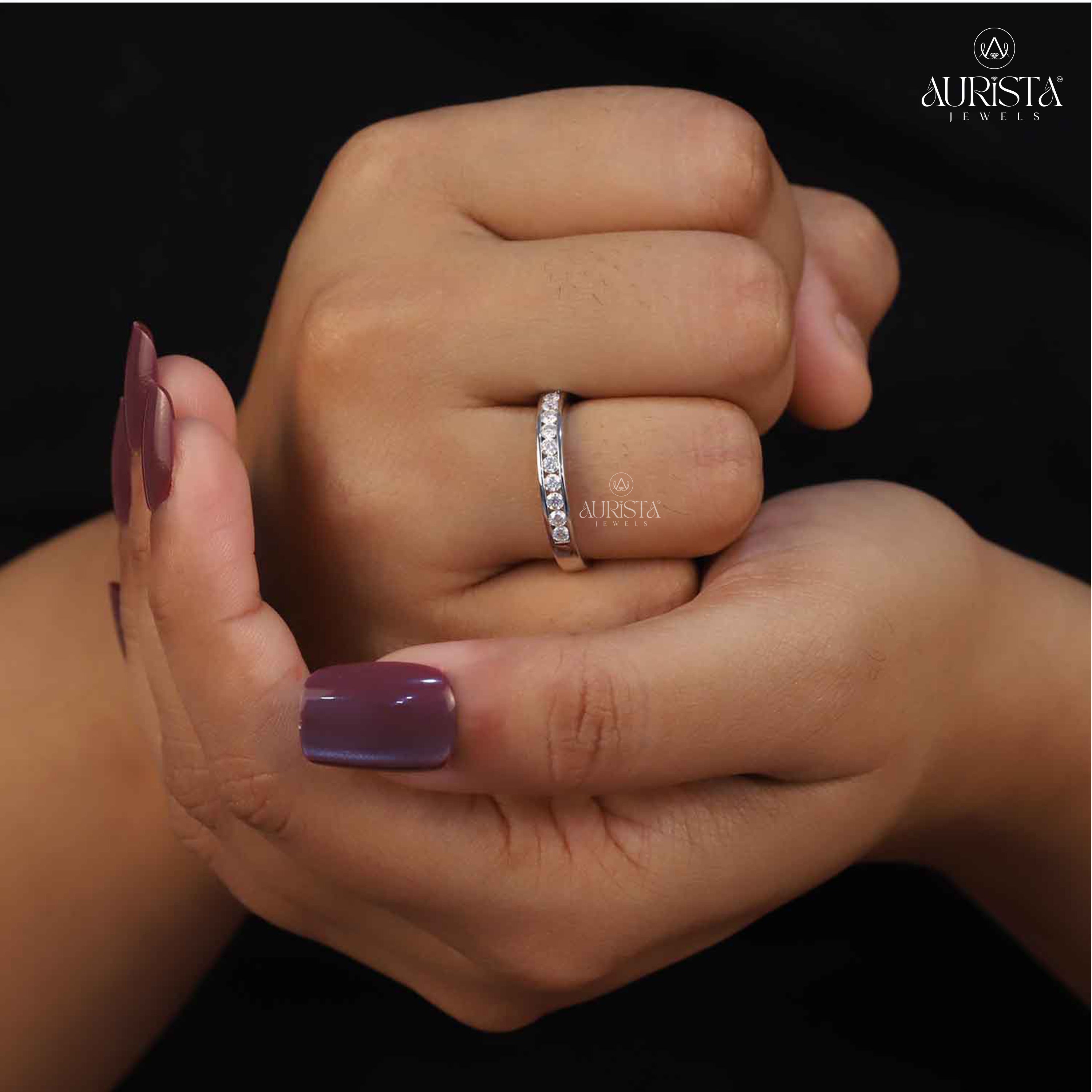 Rings of Destiny- White Gold Band with Round Diamond