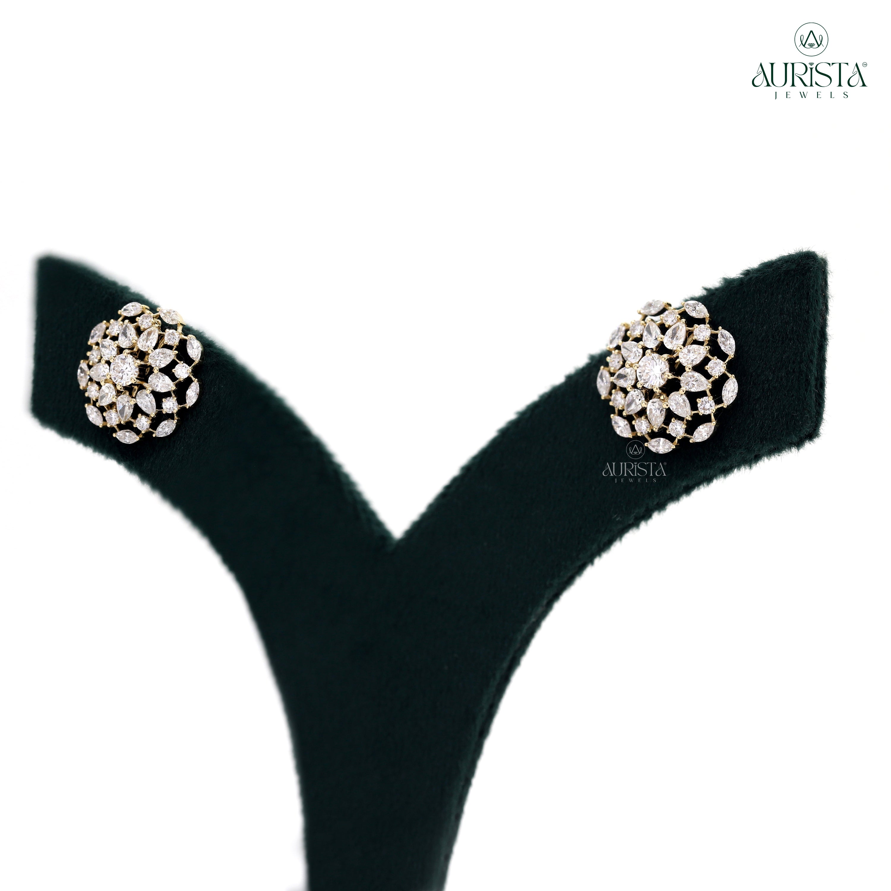 Eternal Shine – Gold Diamond Earrings