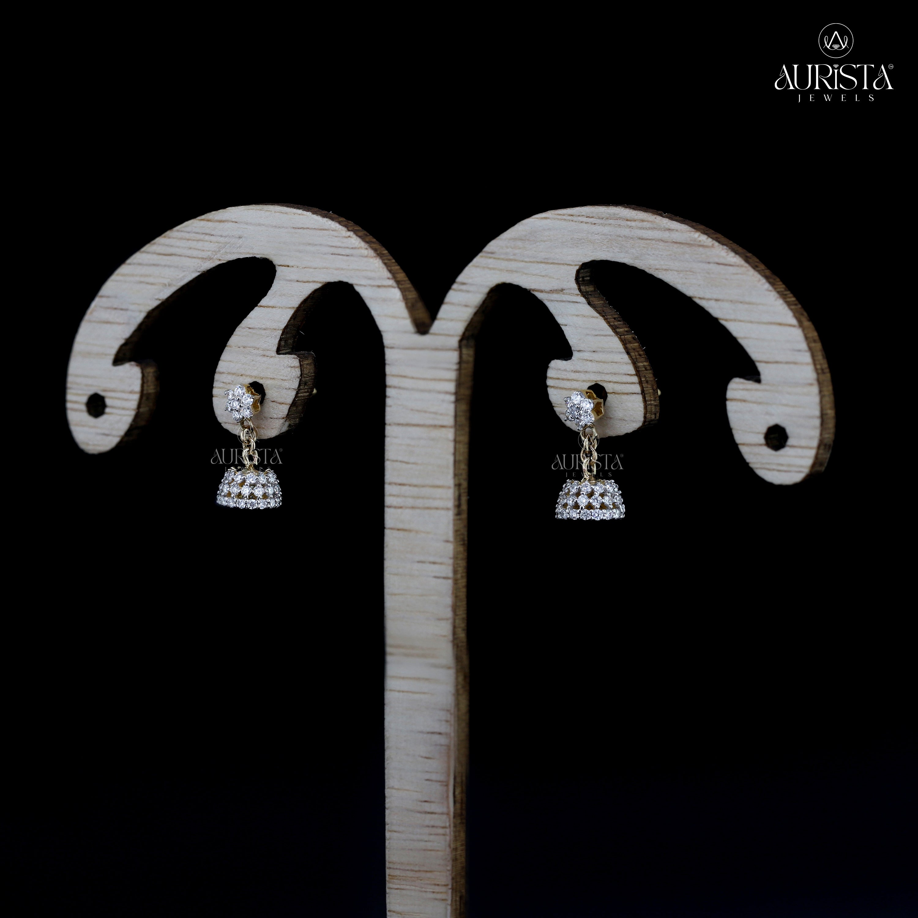 Dazzling Grace – White Diamond Earrings
