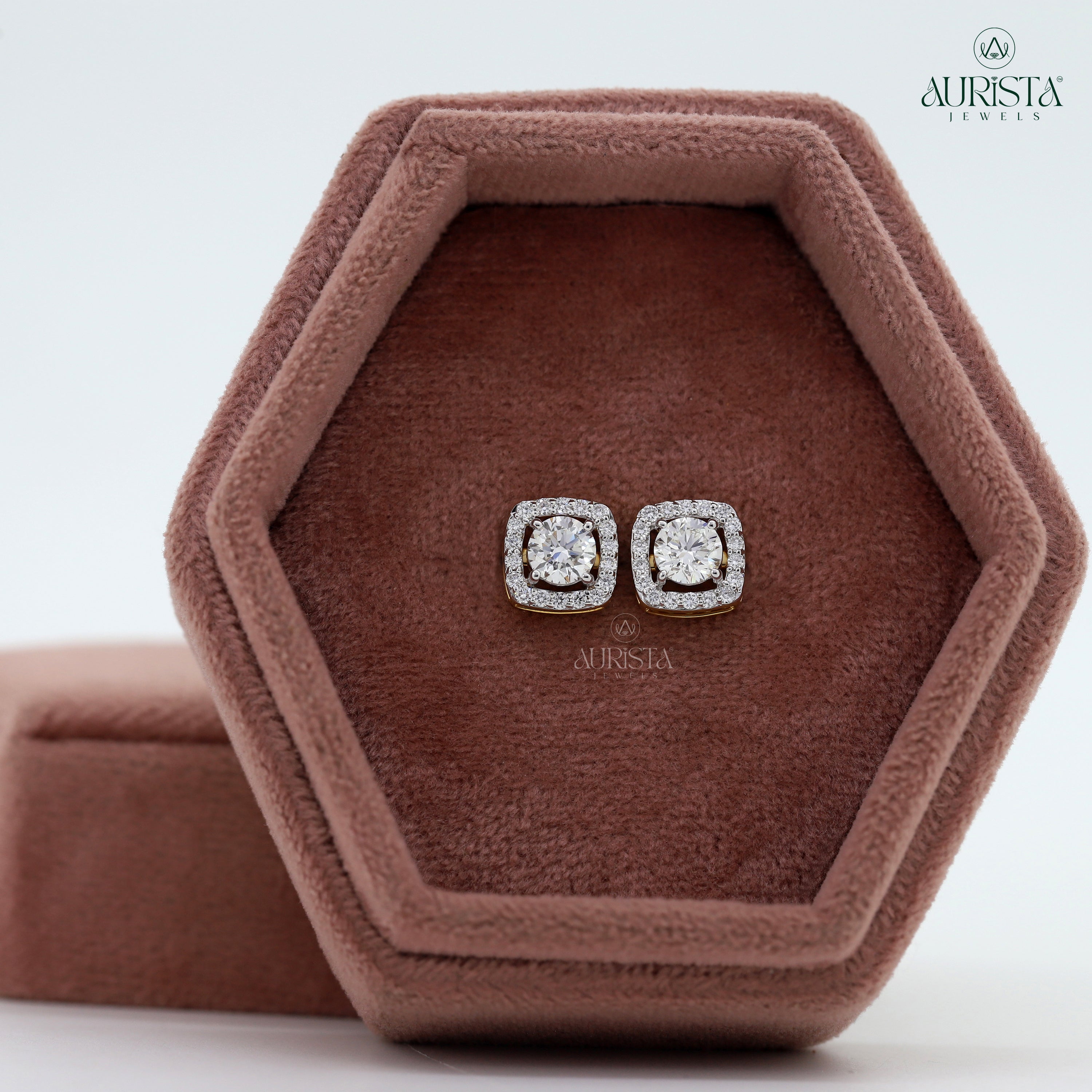 Classic Brilliance – Round And Cut Diamond Earrings