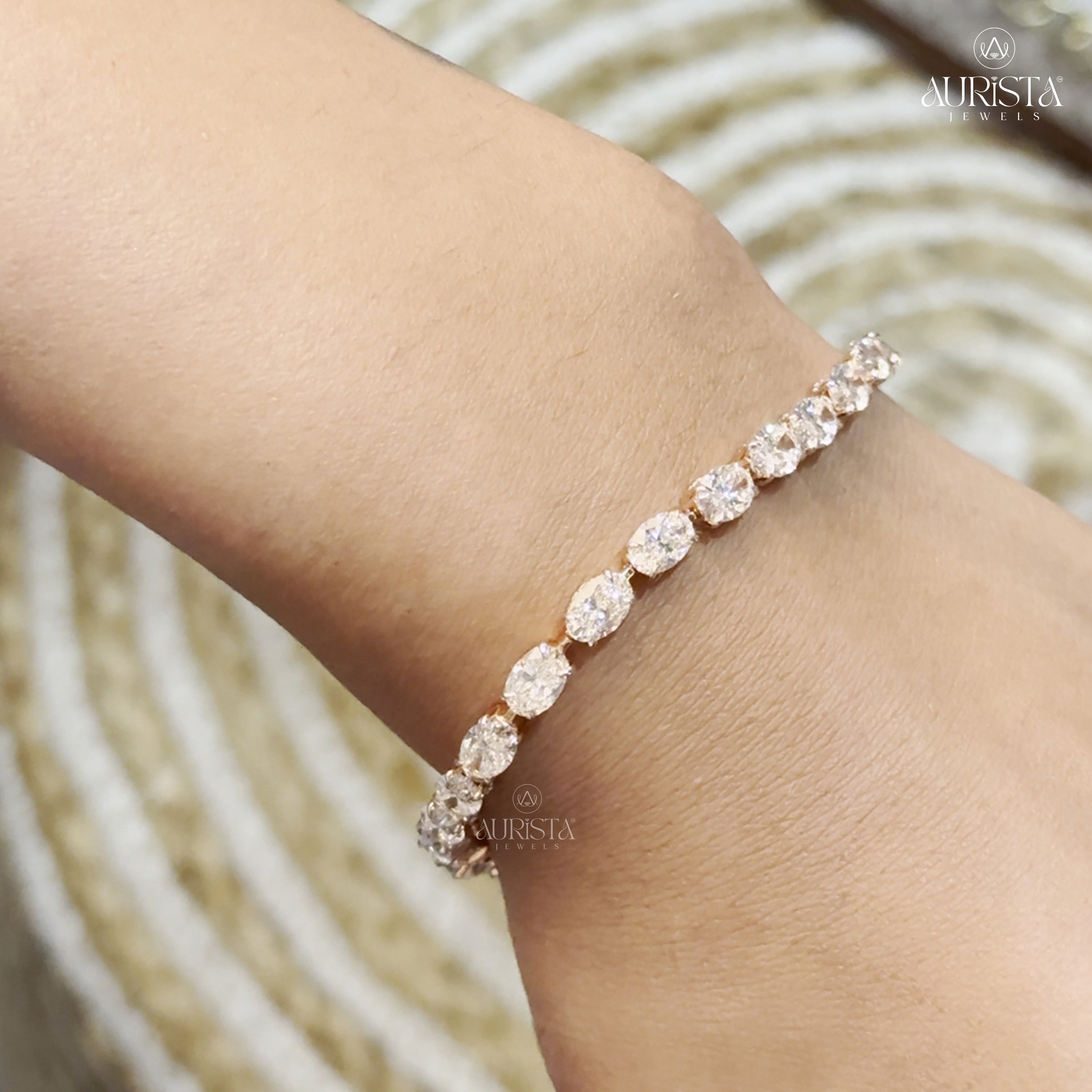 Endless Radiance – Rose Gold Oval Diamond Tennis Bracelet