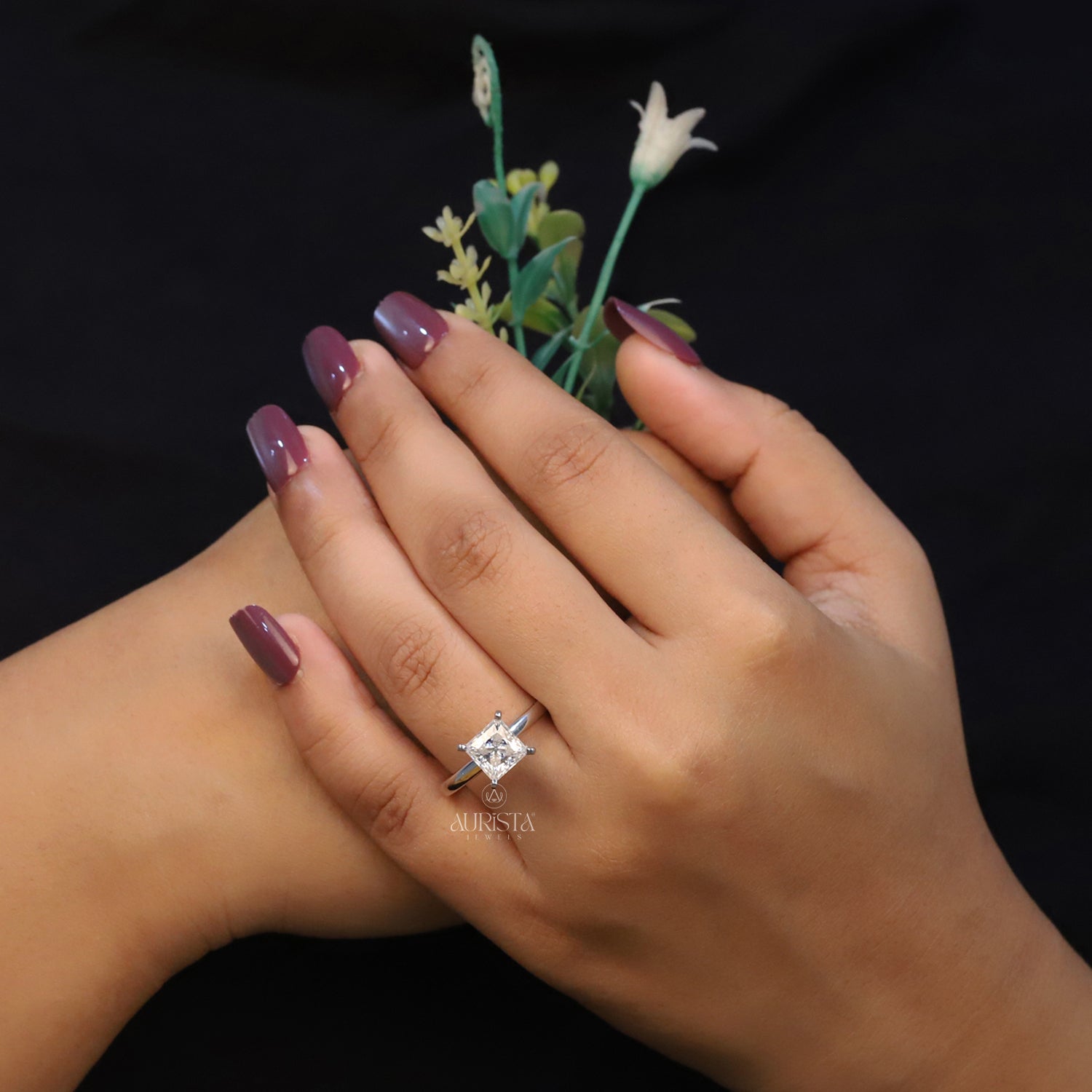 A Spark of Forever – Square White Gold Diamond Ring