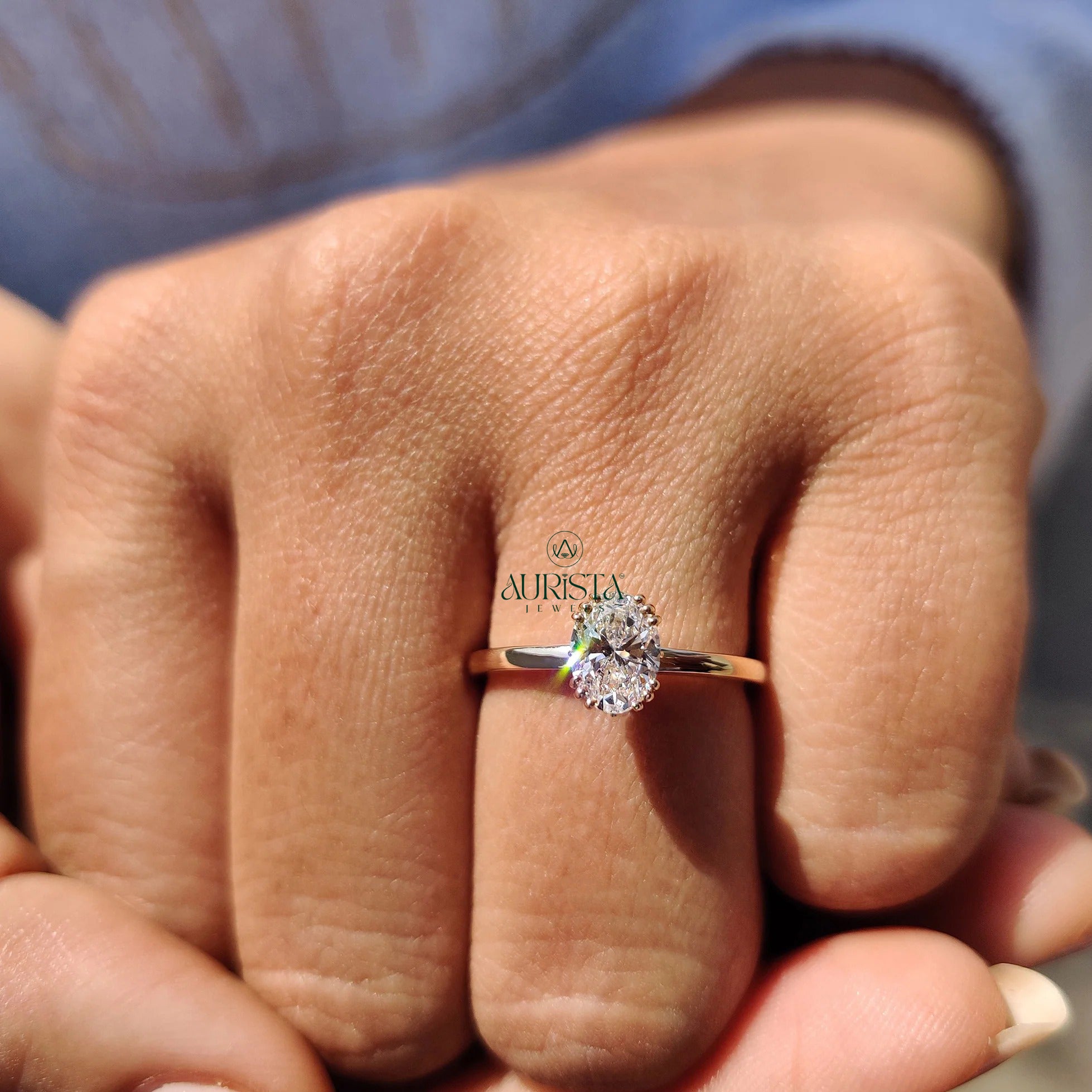 The Empress Oval Solitaire And Multi Prong Gold Ring