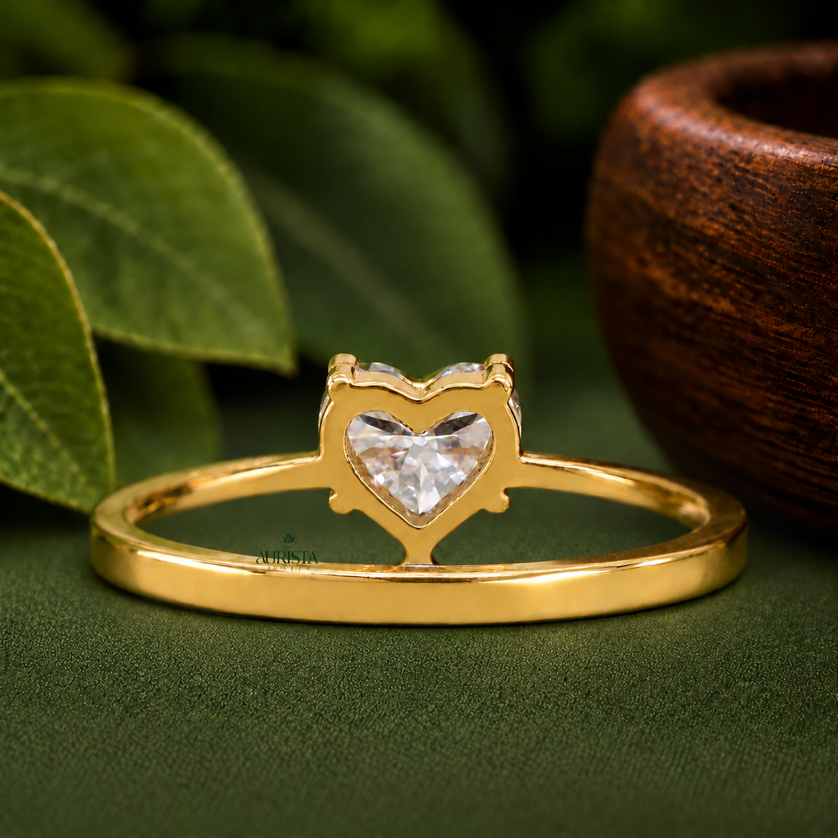 Heart Shape Lab Grown Diamond Ring, Minimalist Engagement Wedding Ring Solitaire Band