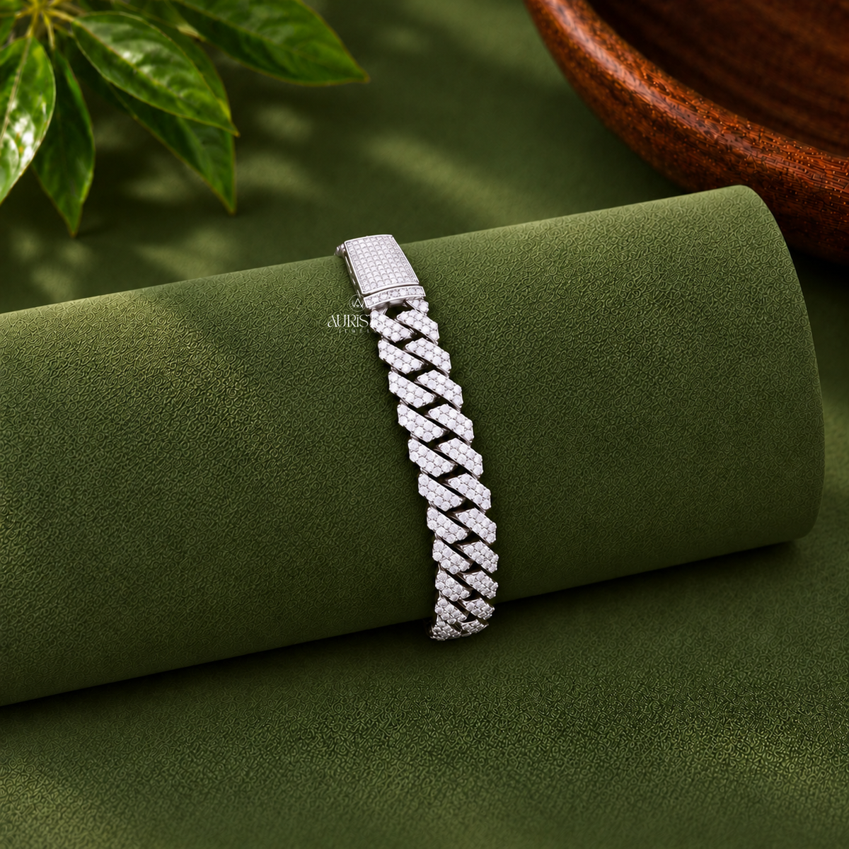Iced Out Cuban Link Chain Bracelet Moissanite Diamond Hip Hop Fine Jewelry