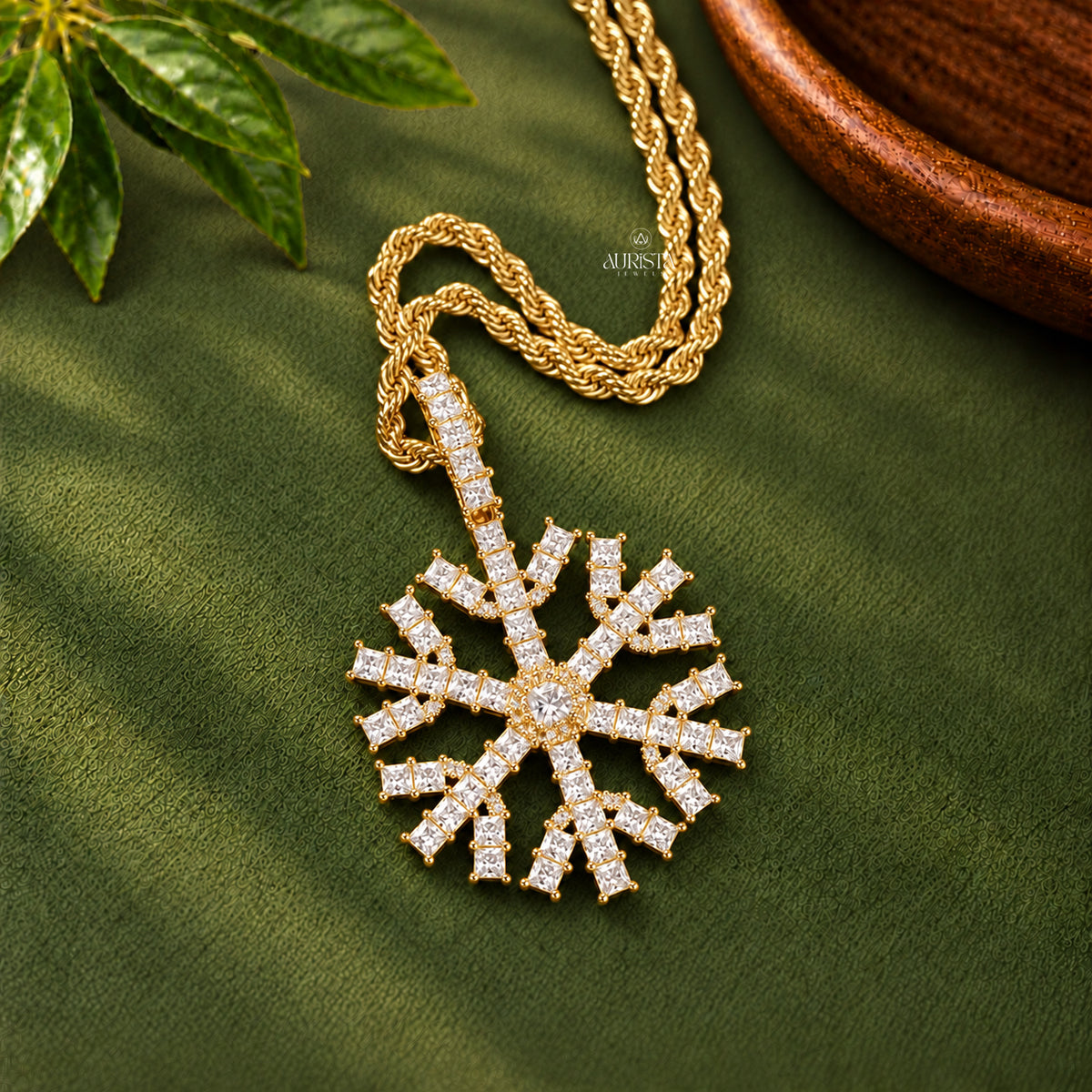 Snowflake Pendant Moissanite in Diamond Silver Fine Jewelry Without Chain