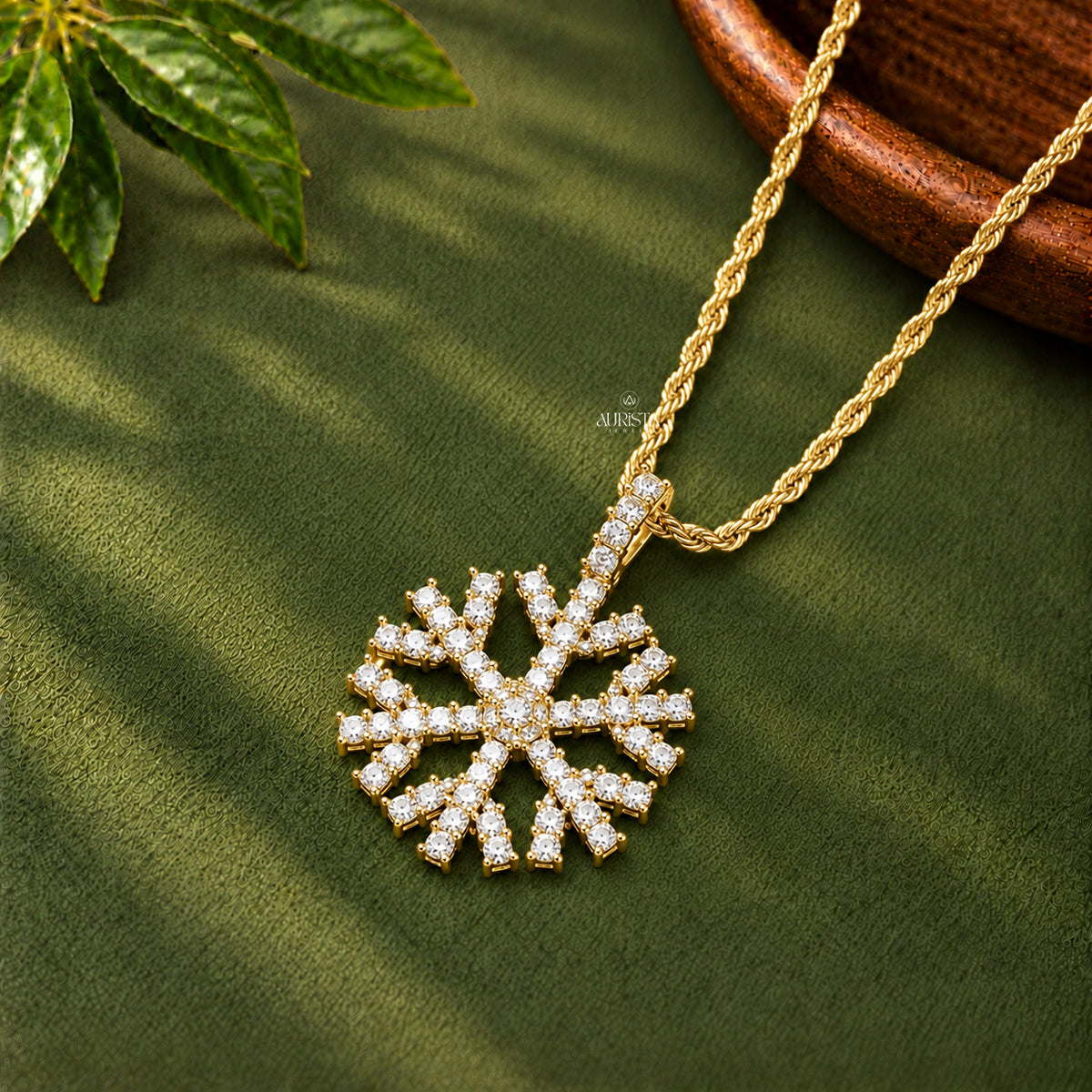 Snowflake Pendant Moissanite in Diamond Silver Fine Jewelry Without Chain
