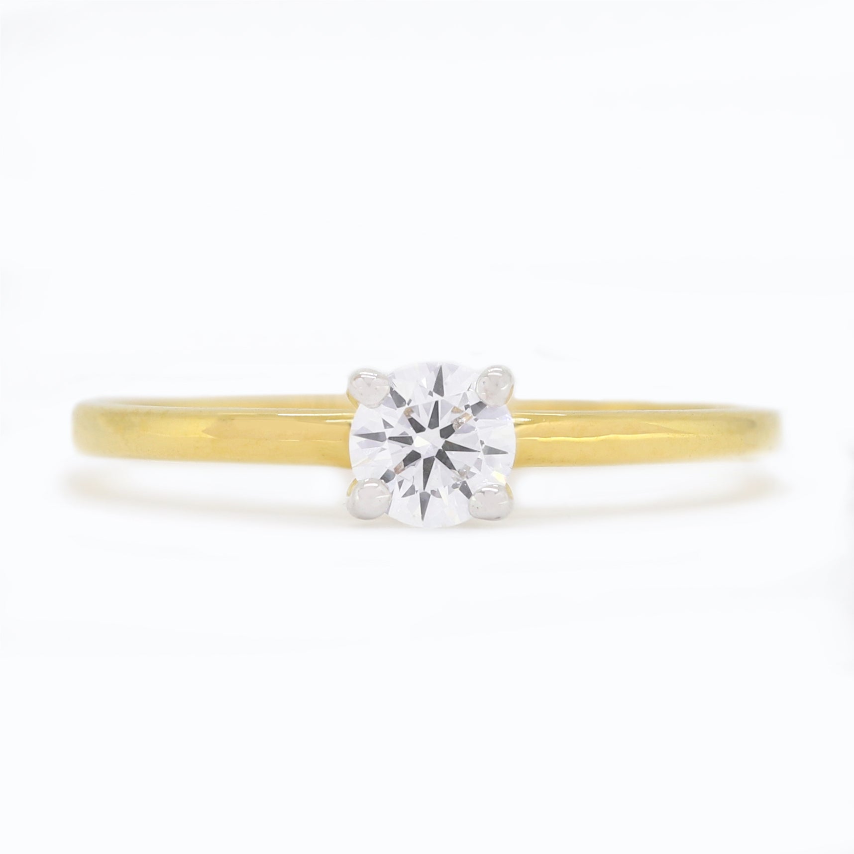 Hold Forever Close- Yellow Gold Ring with Round White Diamond