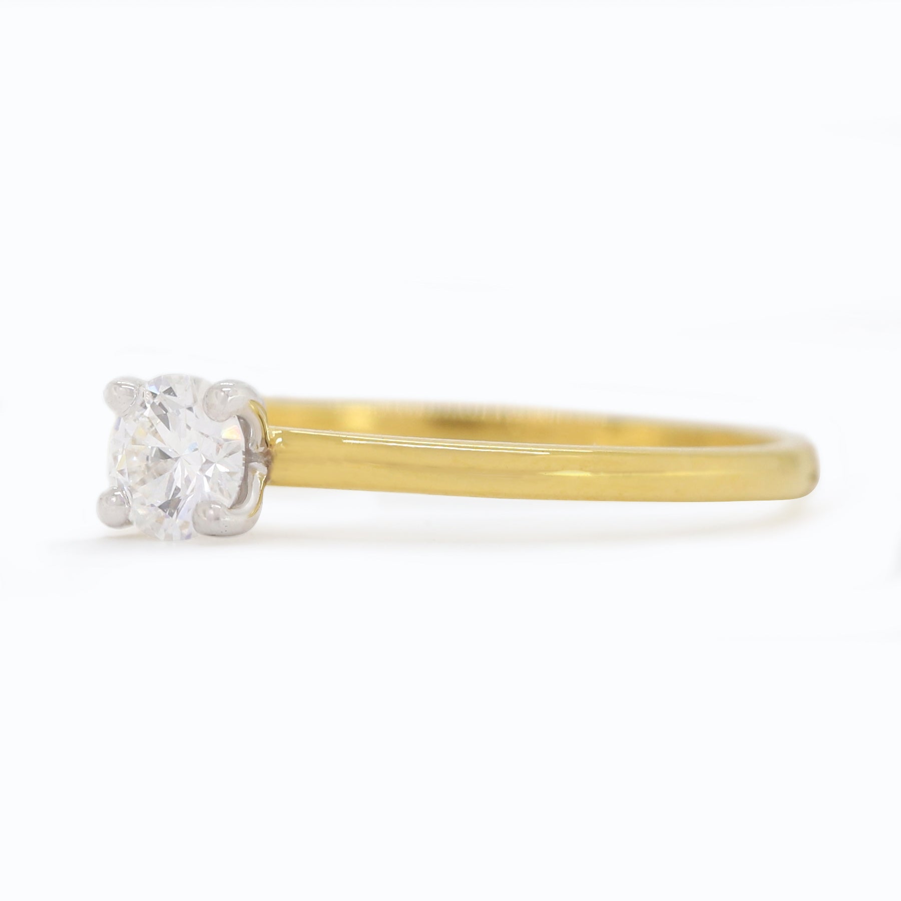 Hold Forever Close- Yellow Gold Ring with Round White Diamond