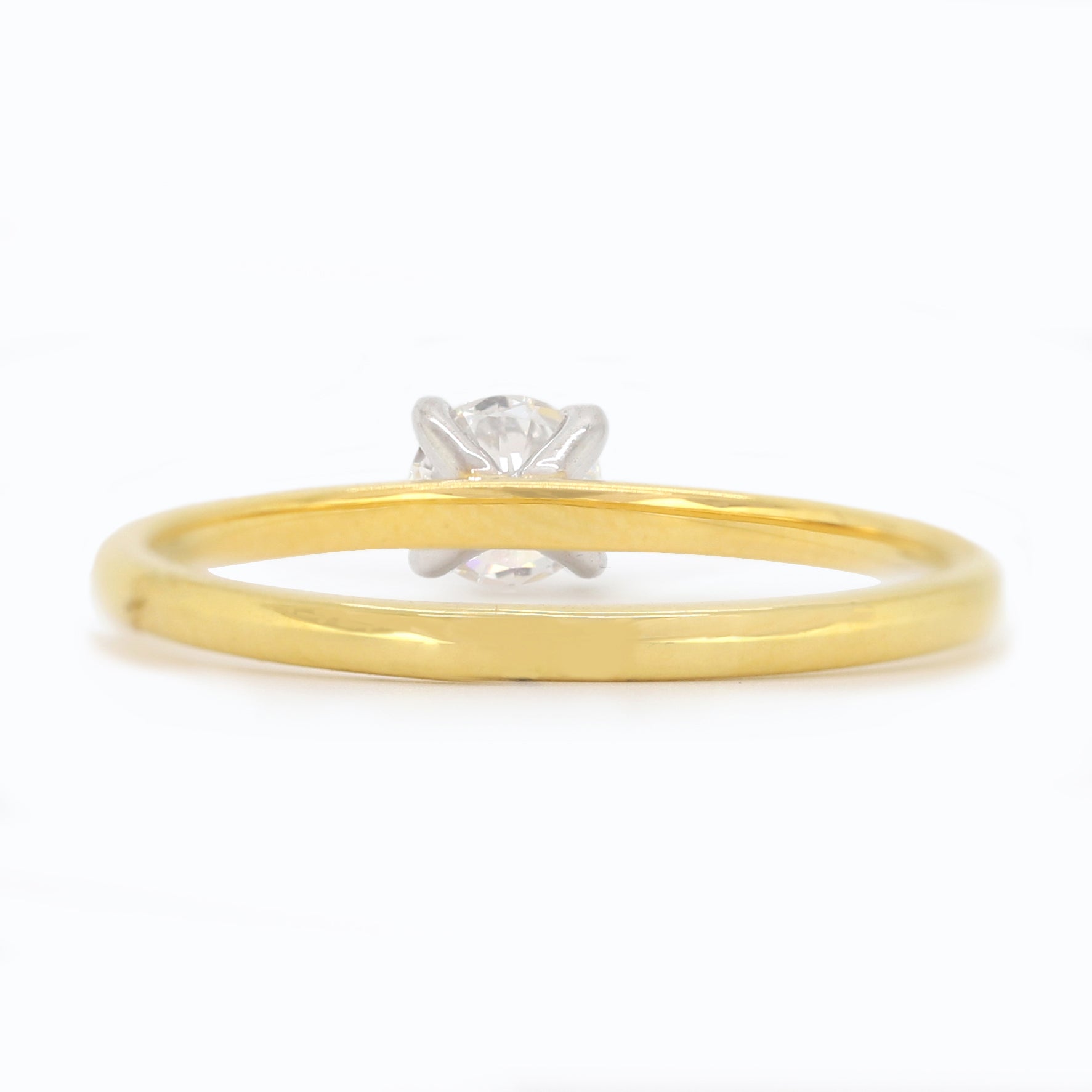 Hold Forever Close- Yellow Gold Ring with Round White Diamond