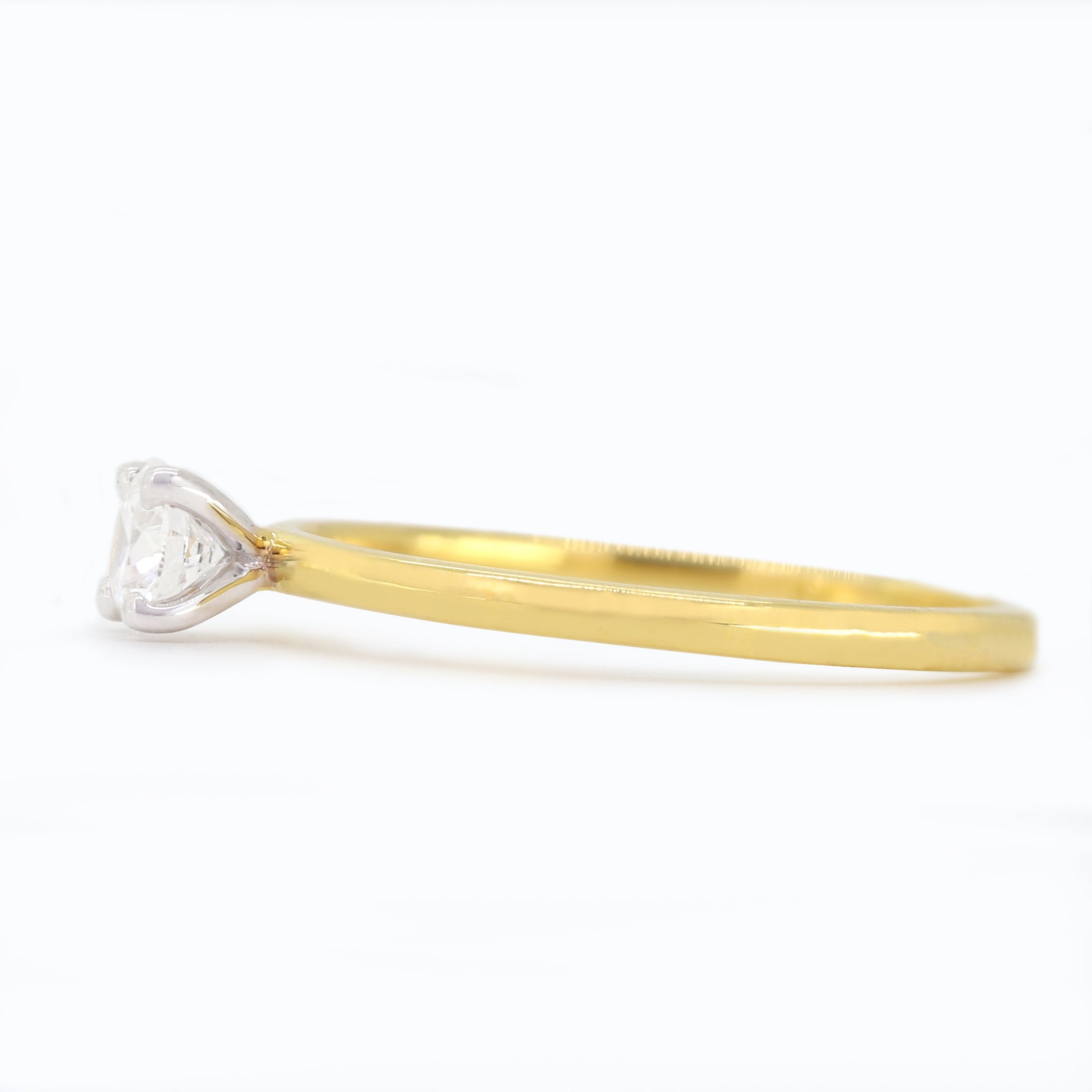 Hold Forever Close- Yellow Gold Ring with Round White Diamond