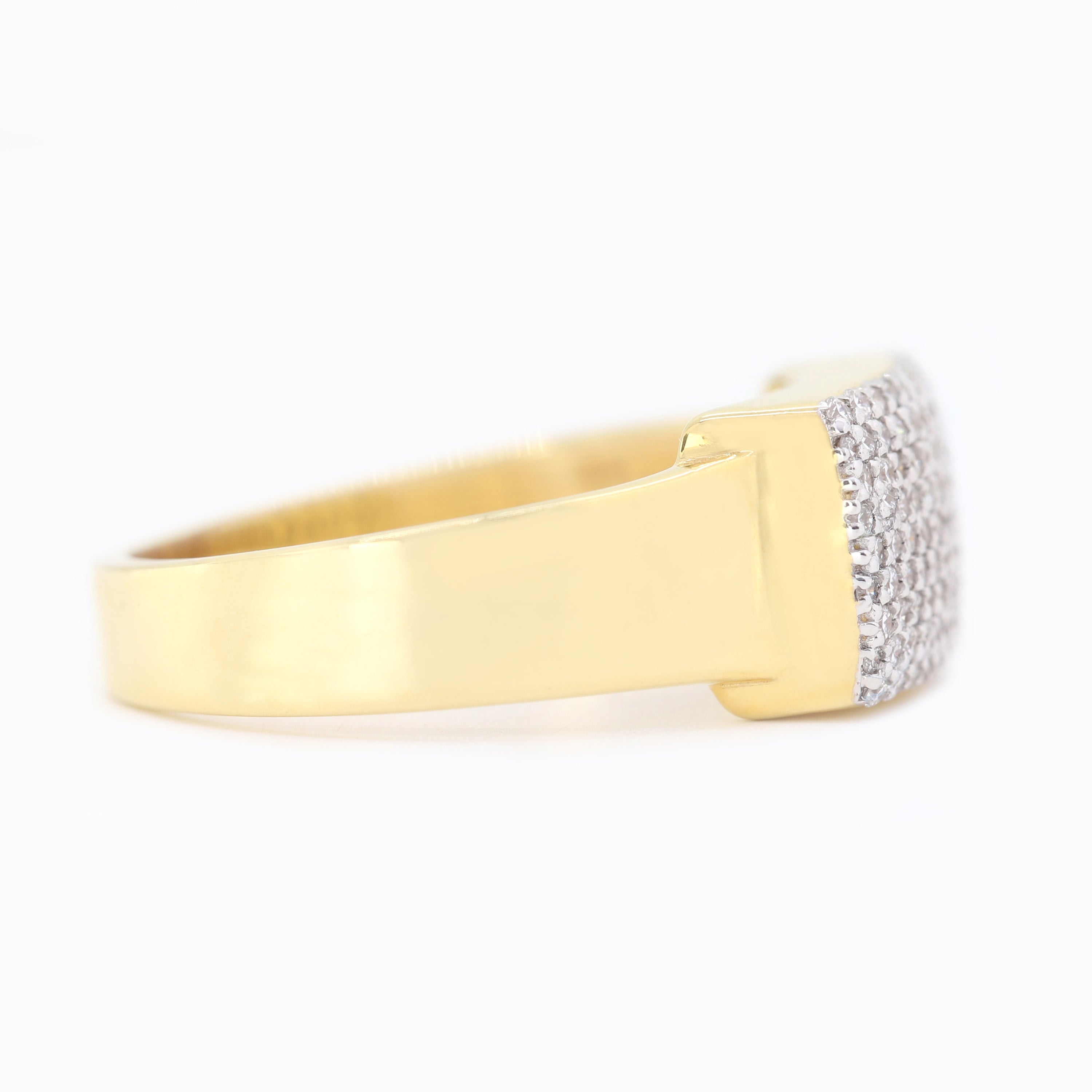 Crown of Promise – Yellow Gold Ring with Round Diamond