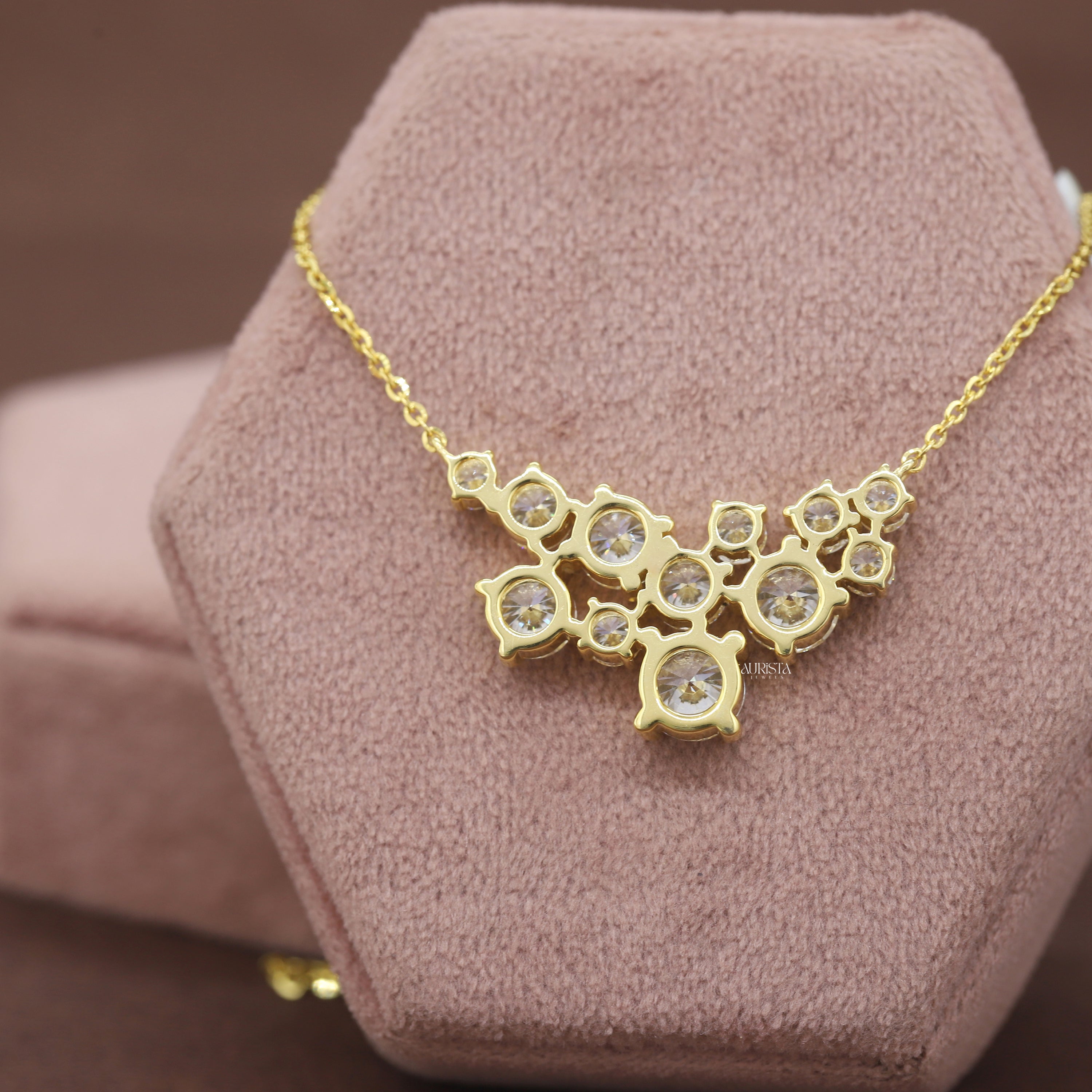 Classic Spark Round Diamond Pendant in Rose Gold