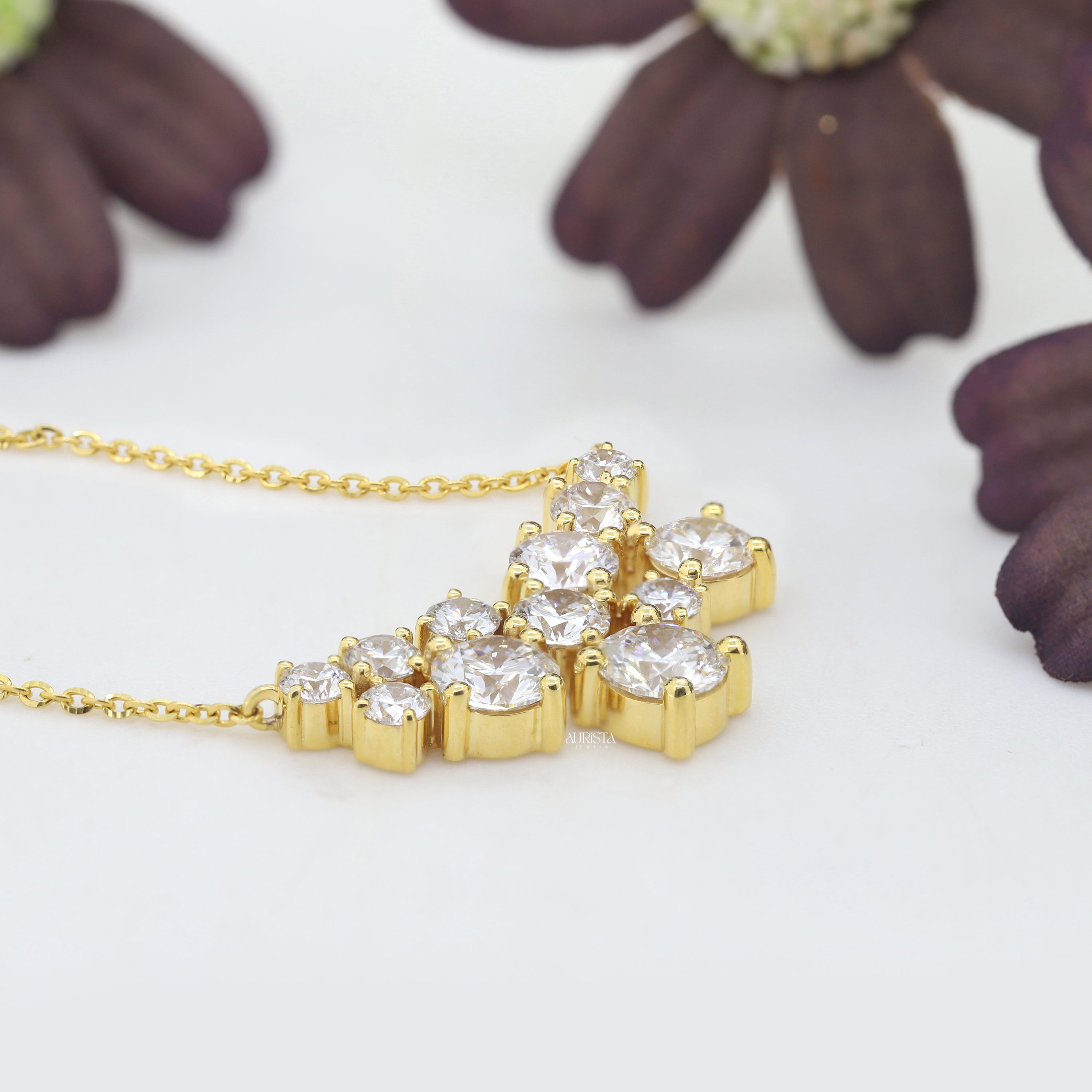 Classic Spark Round Diamond Pendant in Rose Gold