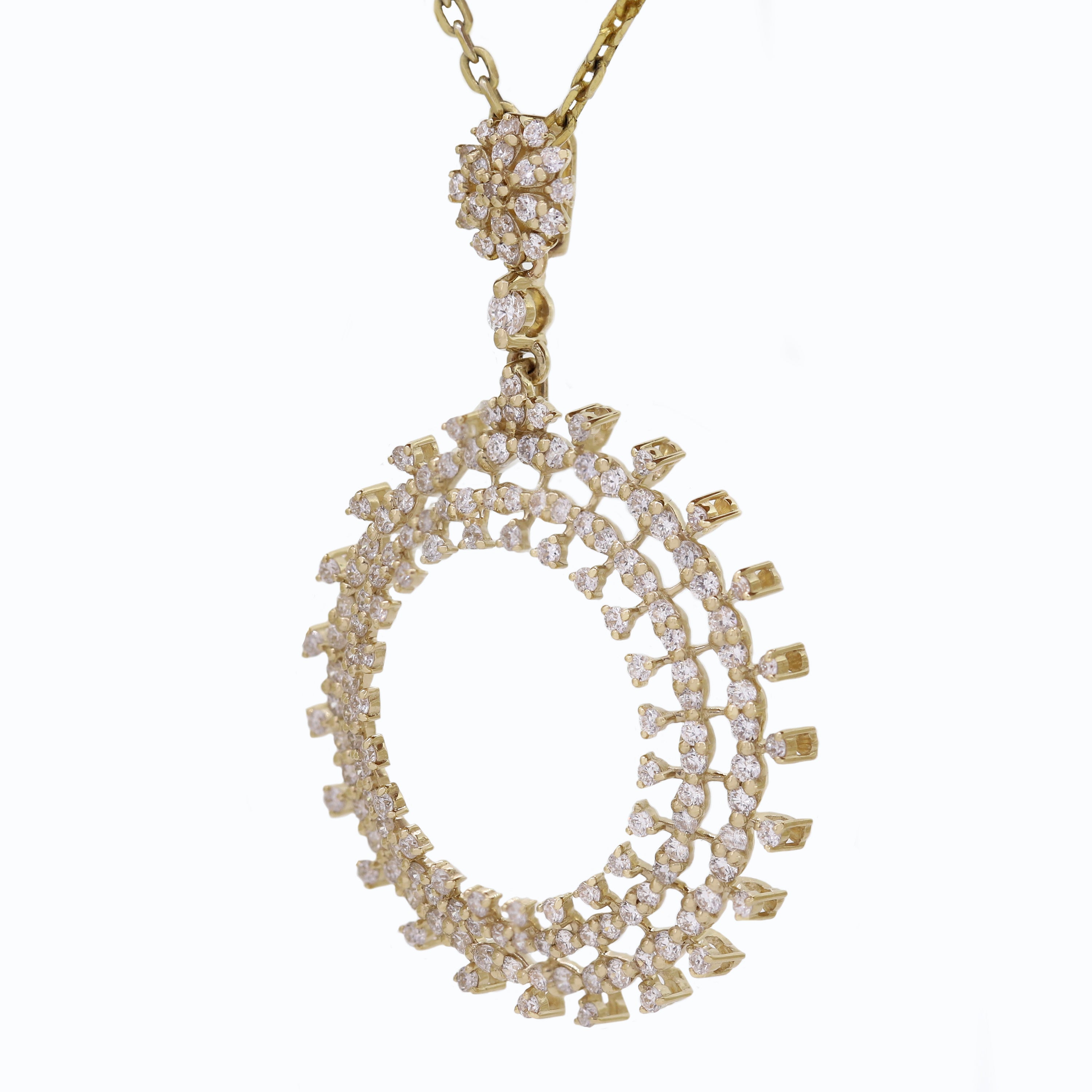 Pure Glow Round Diamond Pendant in Yellow Gold