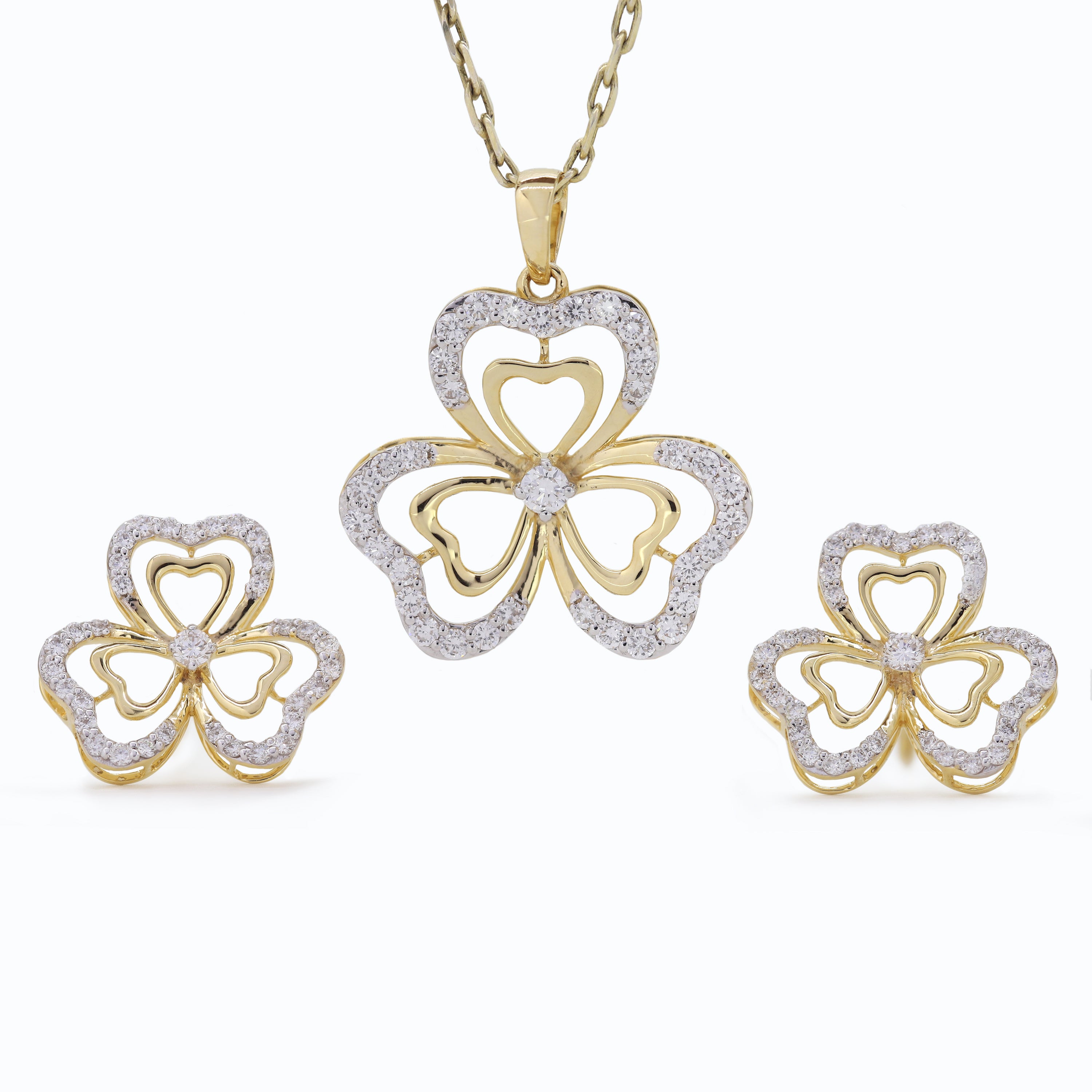 Timeless Spark Round Cut Diamond Jewelry Set