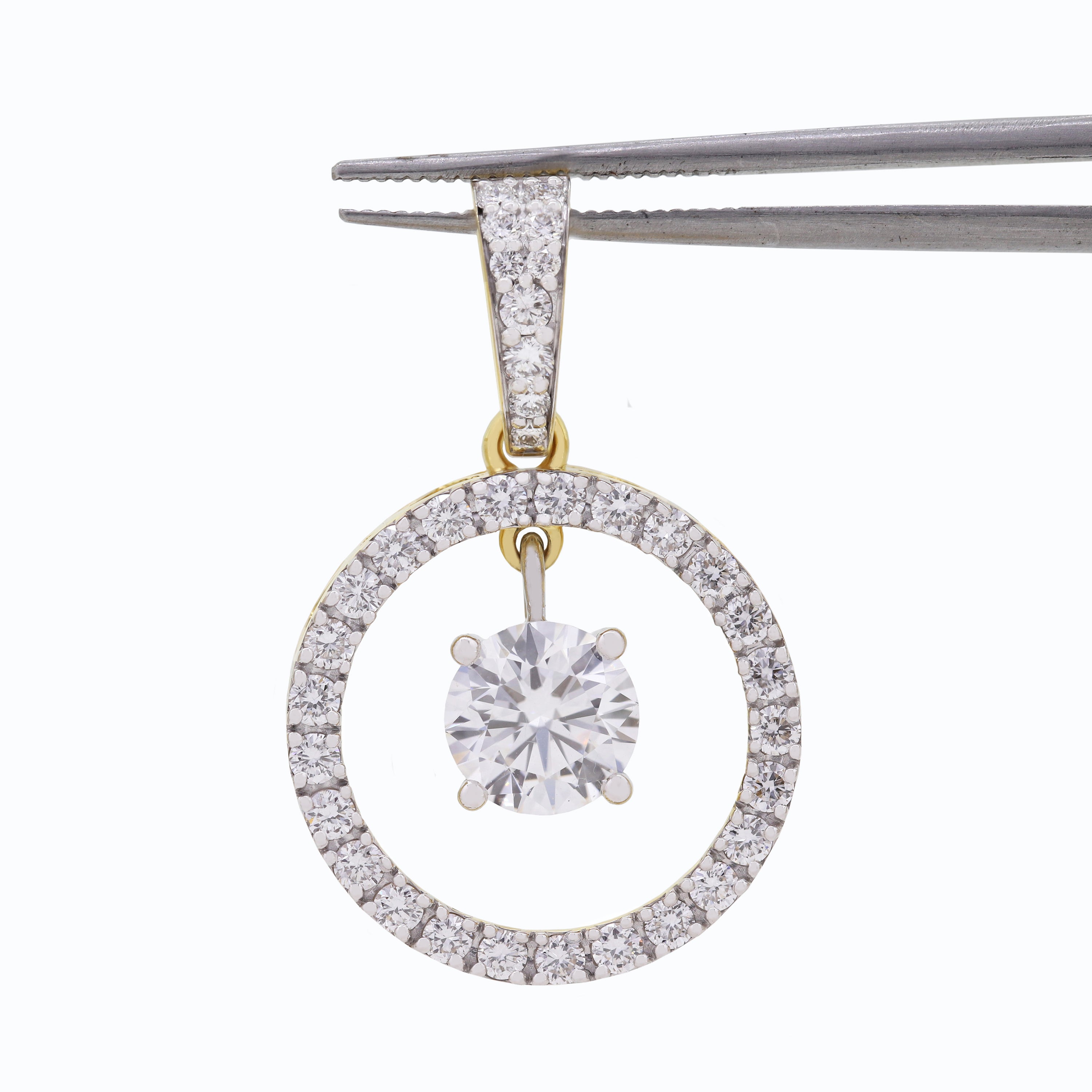 Celestial Glow Solitaire Diamond Pendant in Yellow Gold