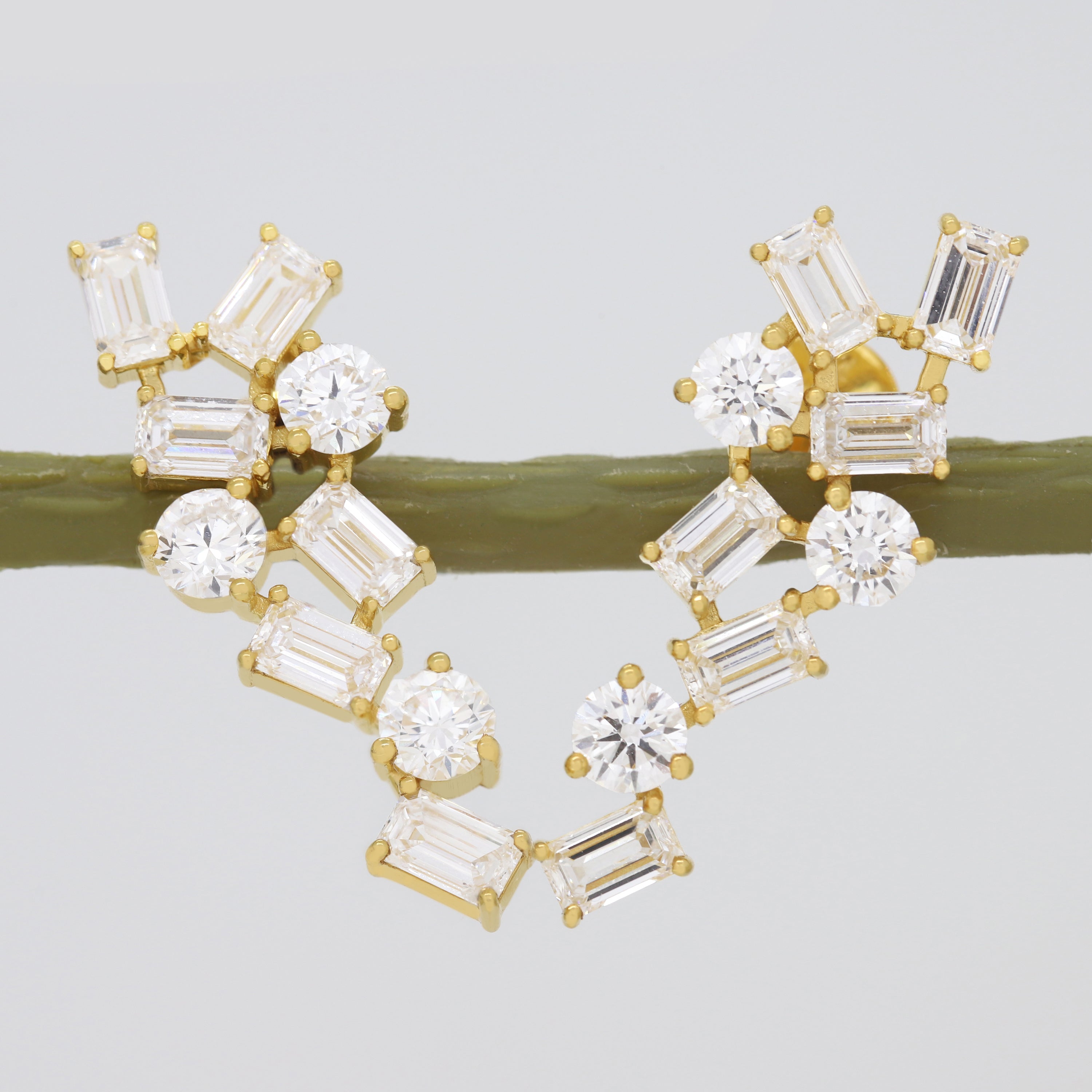 Eternal Spark – White Diamond Drop Earrings