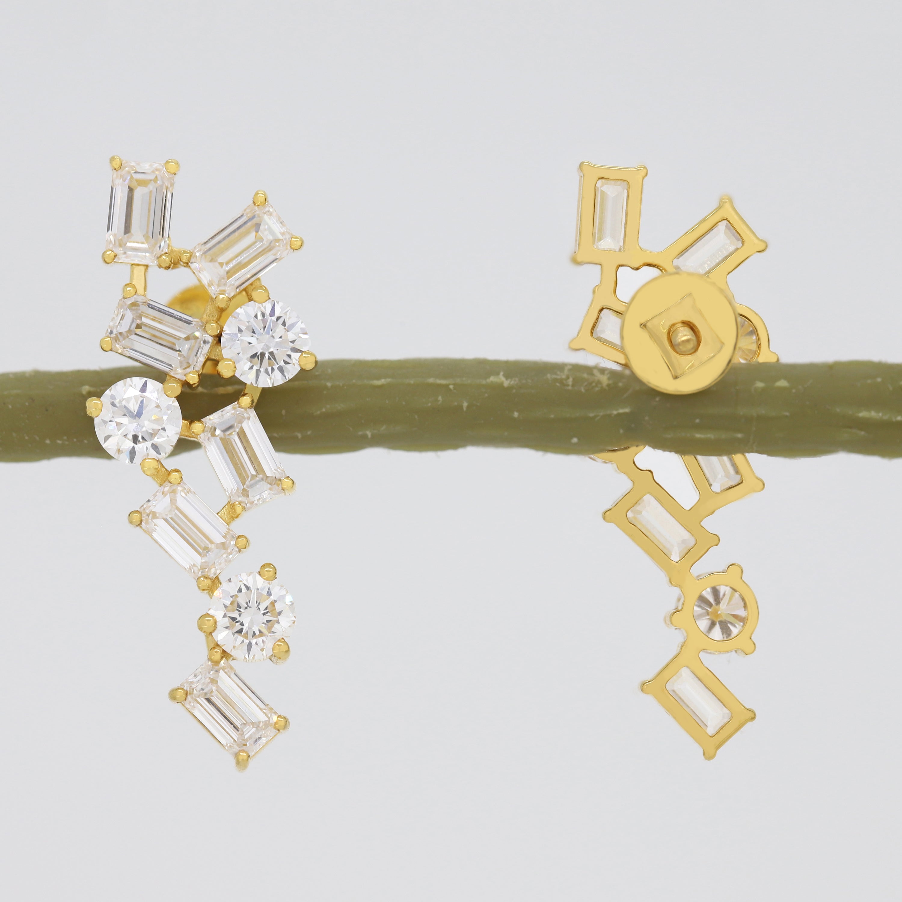 Eternal Spark – White Diamond Drop Earrings