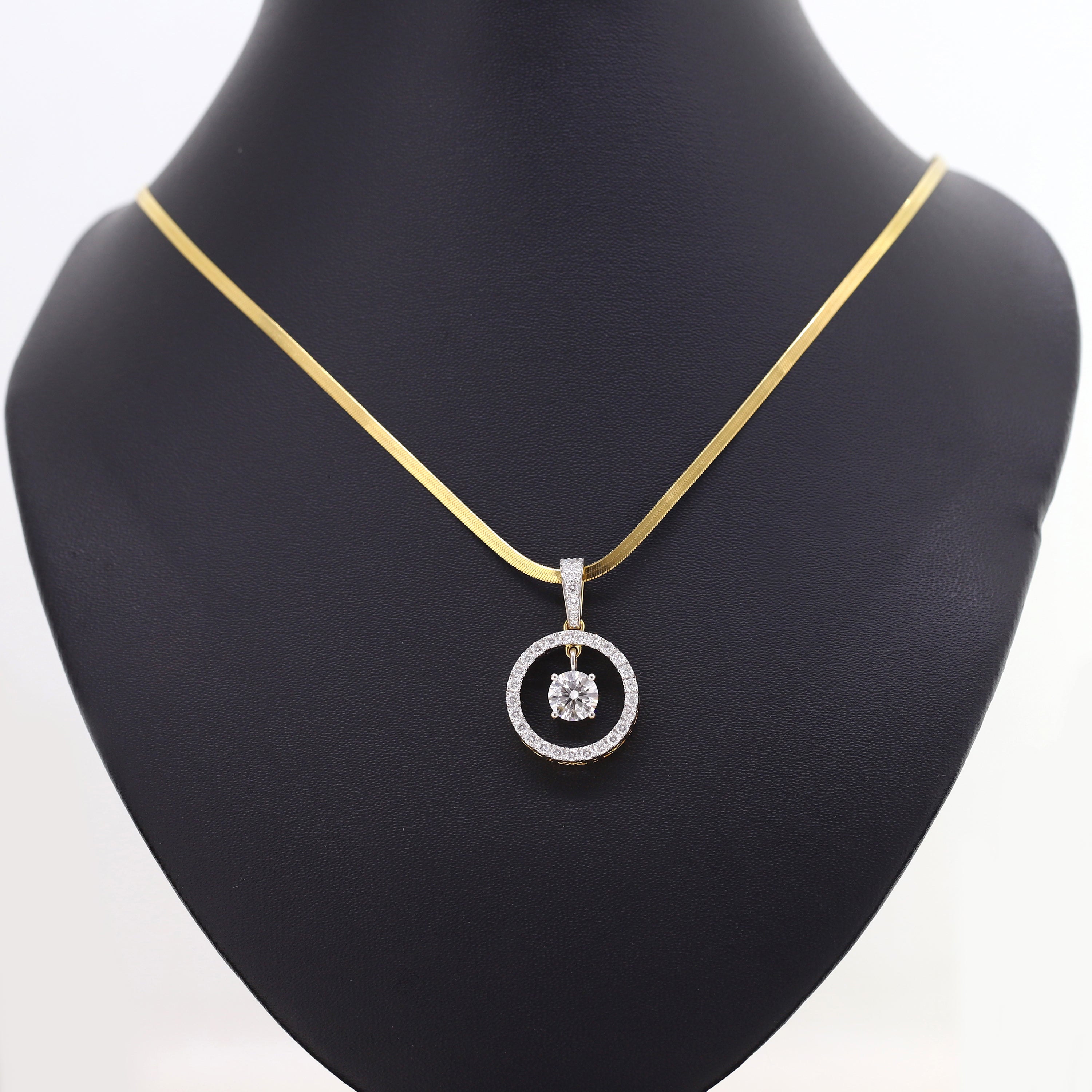 Celestial Glow Solitaire Diamond Pendant in Yellow Gold