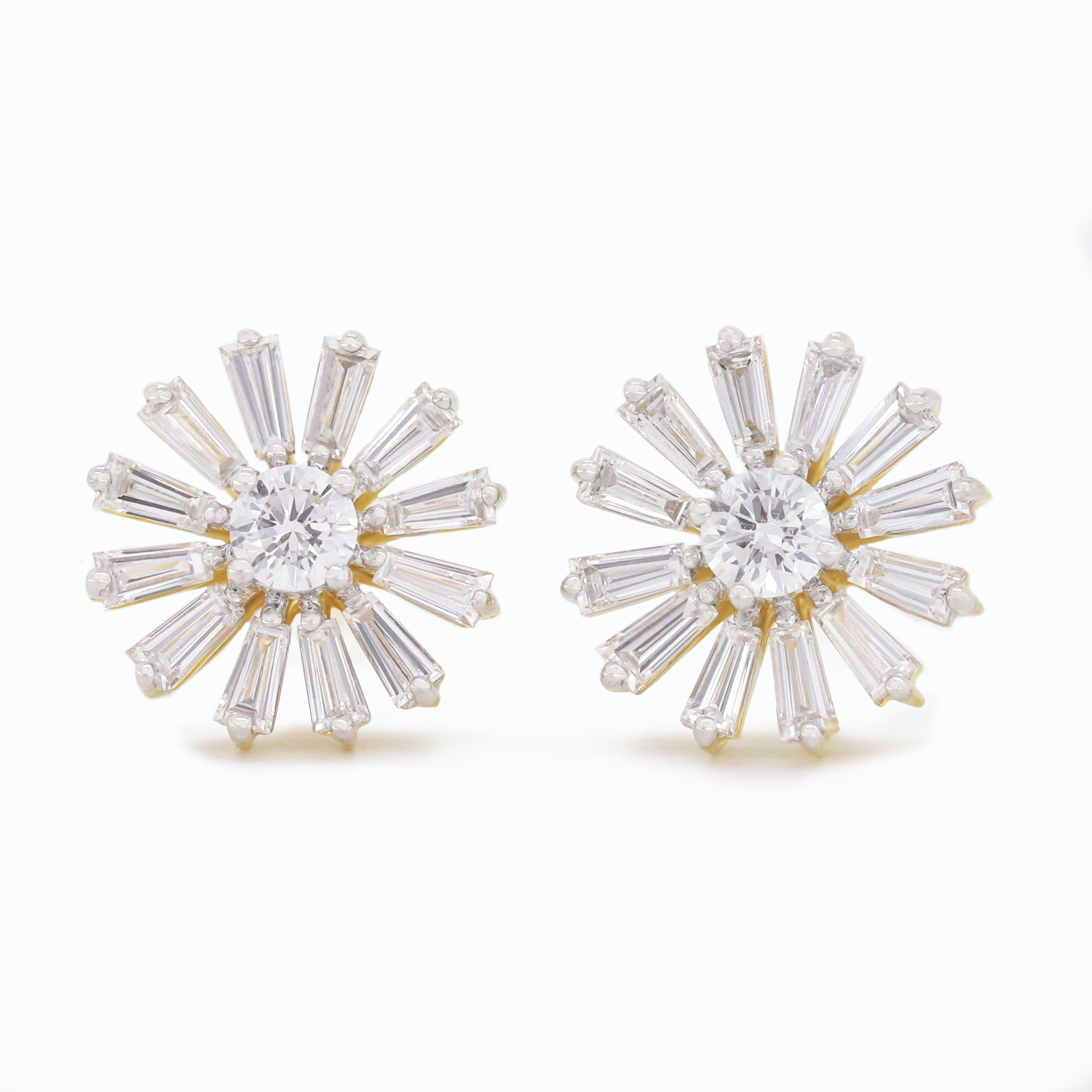 Pure Elegance – Yellow Gold Diamond Earrings