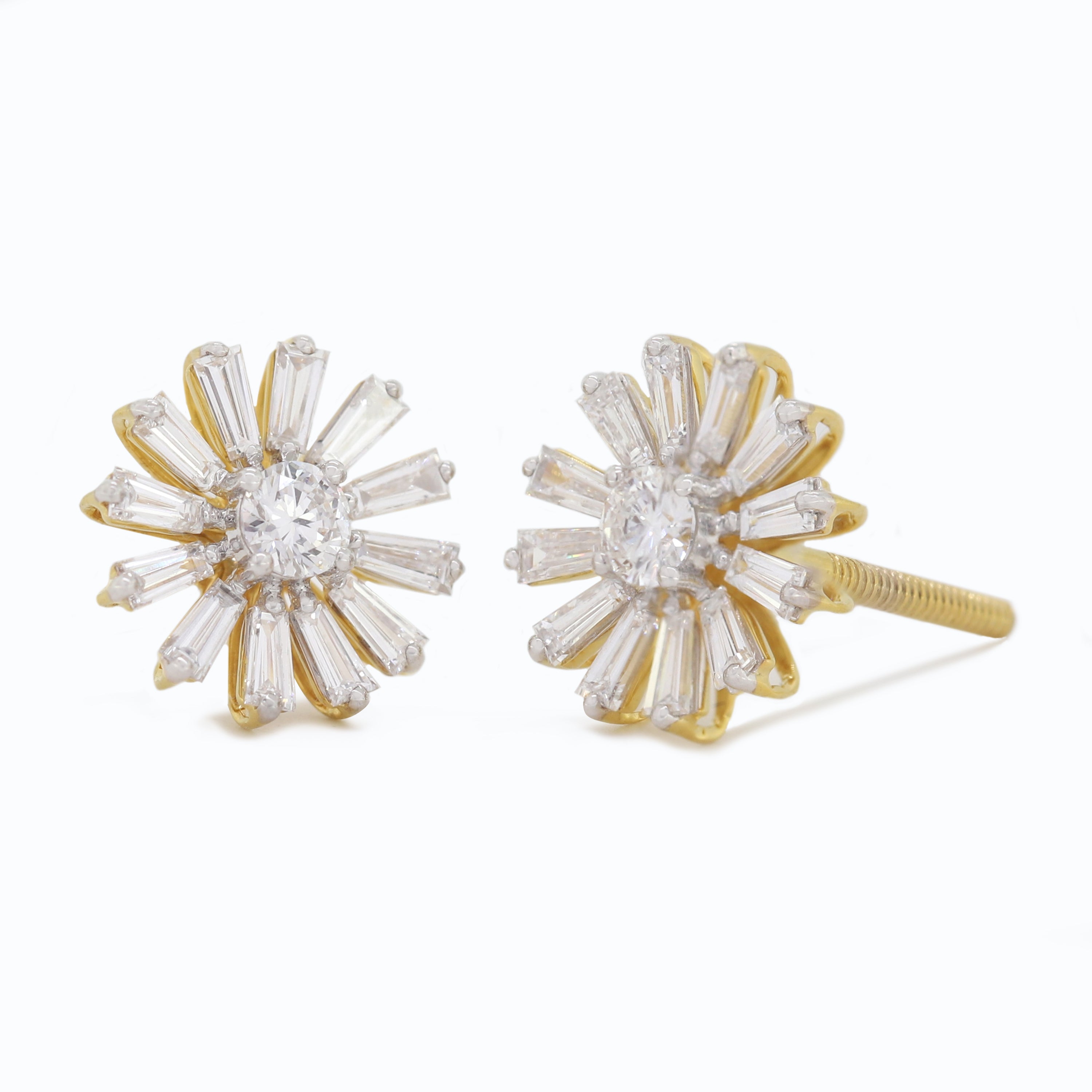 Pure Elegance – Yellow Gold Diamond Earrings