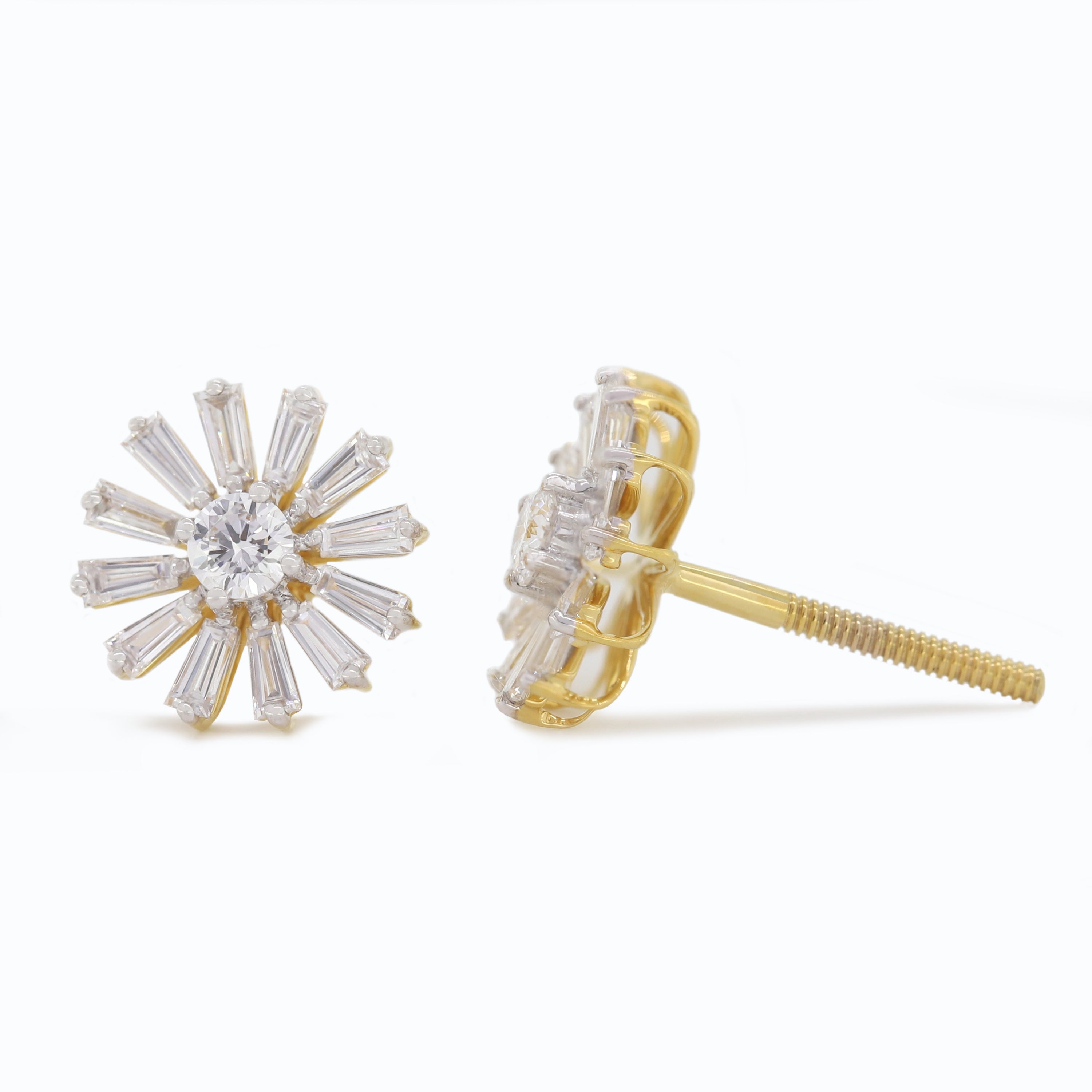 Pure Elegance – Yellow Gold Diamond Earrings