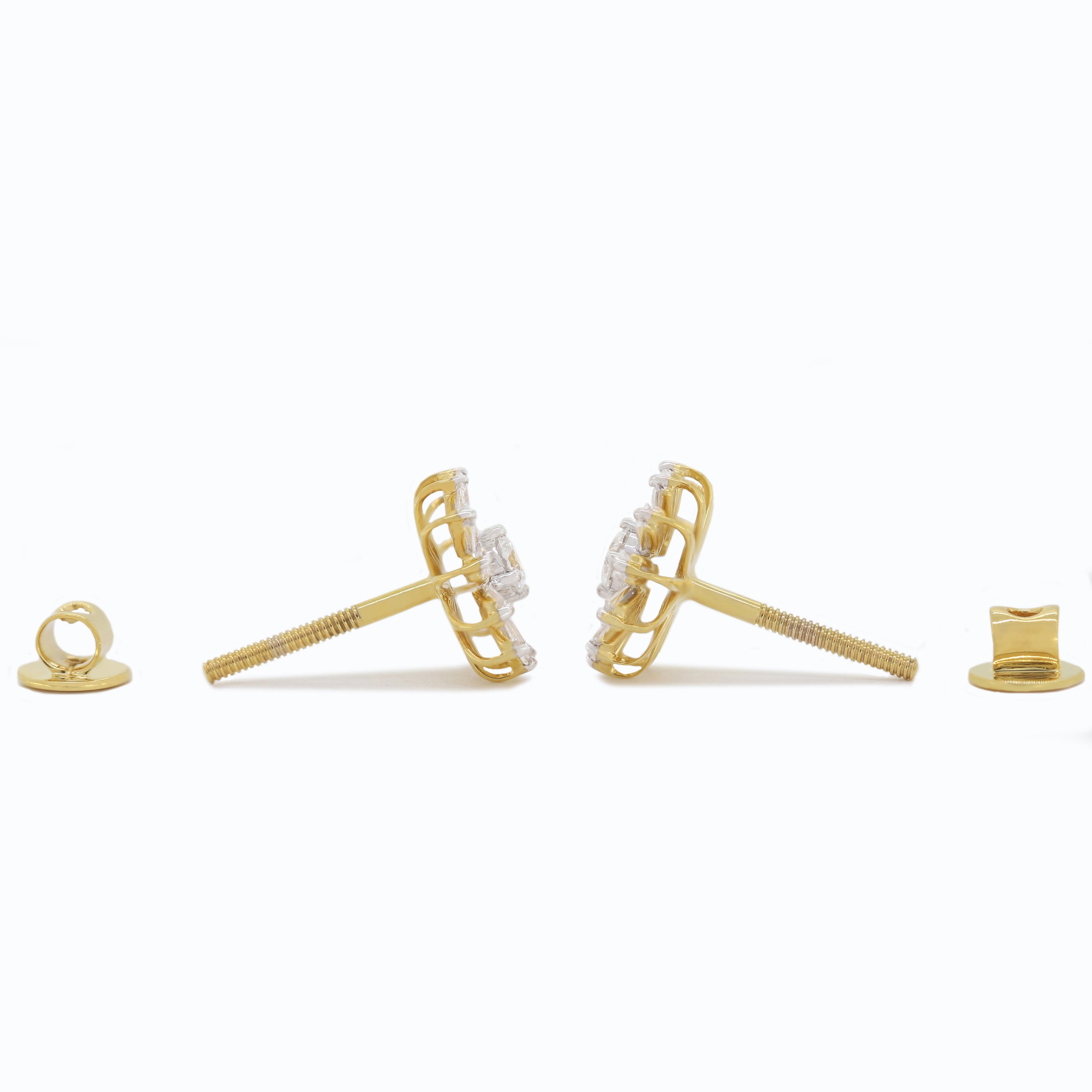 Pure Elegance – Yellow Gold Diamond Earrings