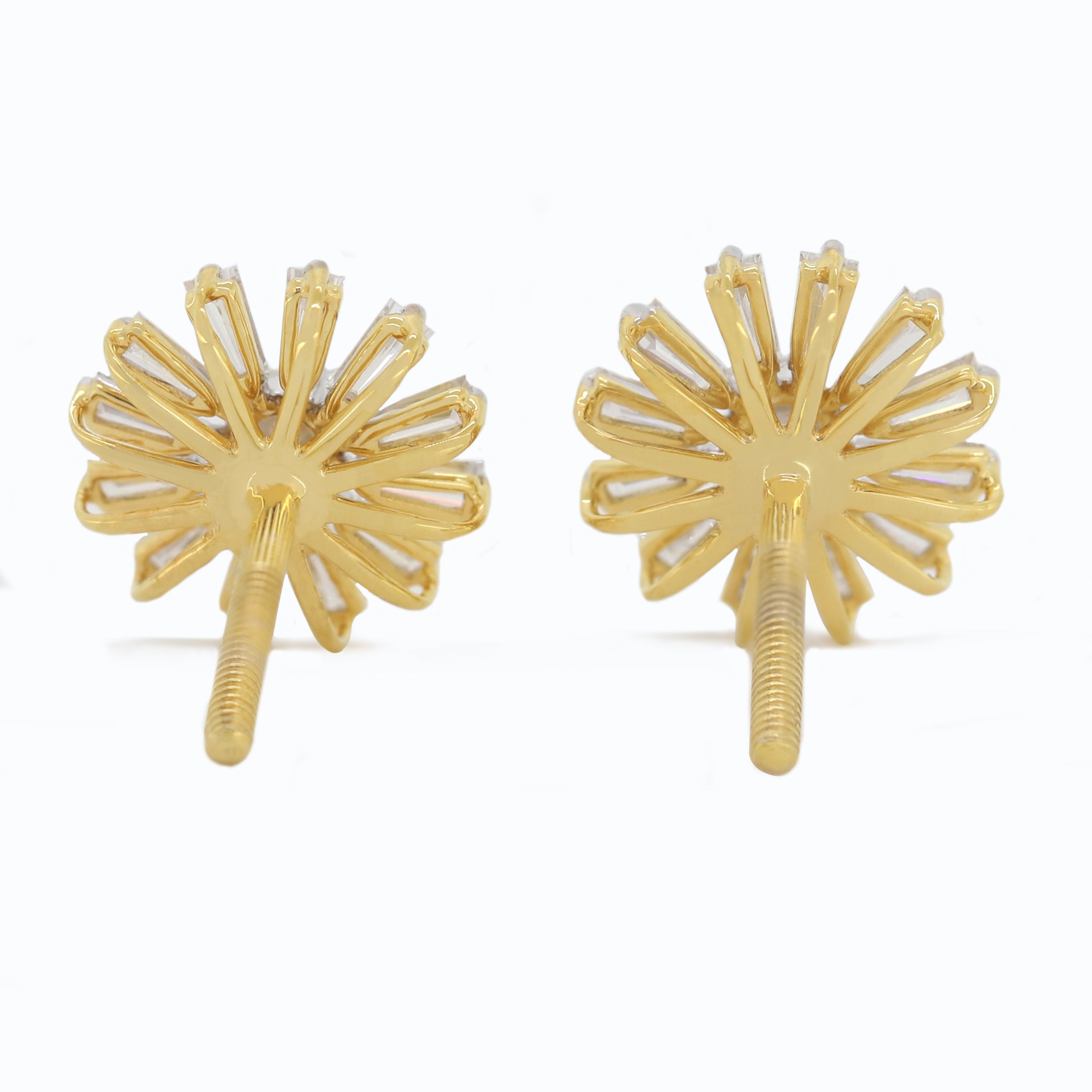 Pure Elegance – Yellow Gold Diamond Earrings