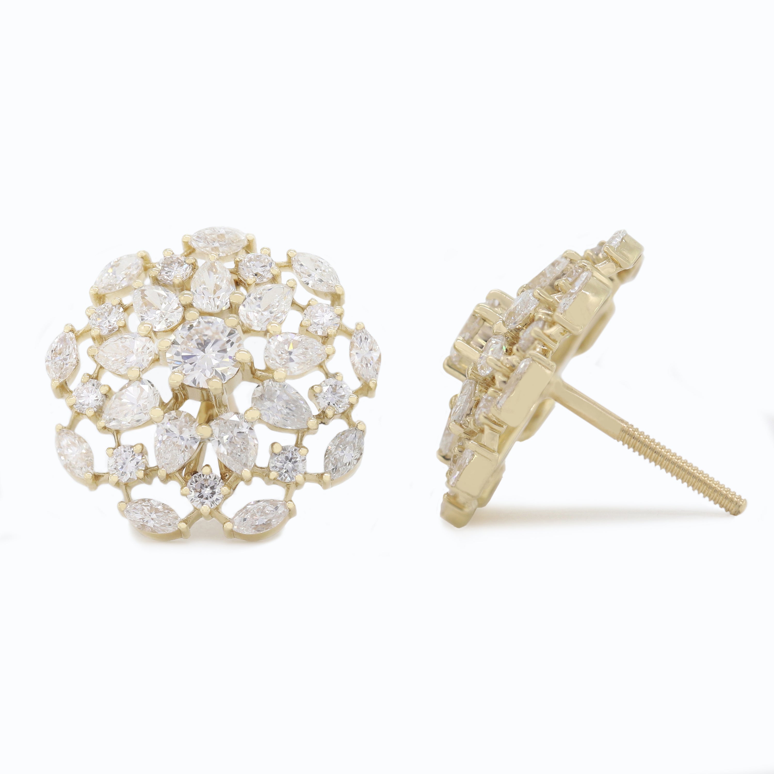 Eternal Shine – Gold Diamond Earrings