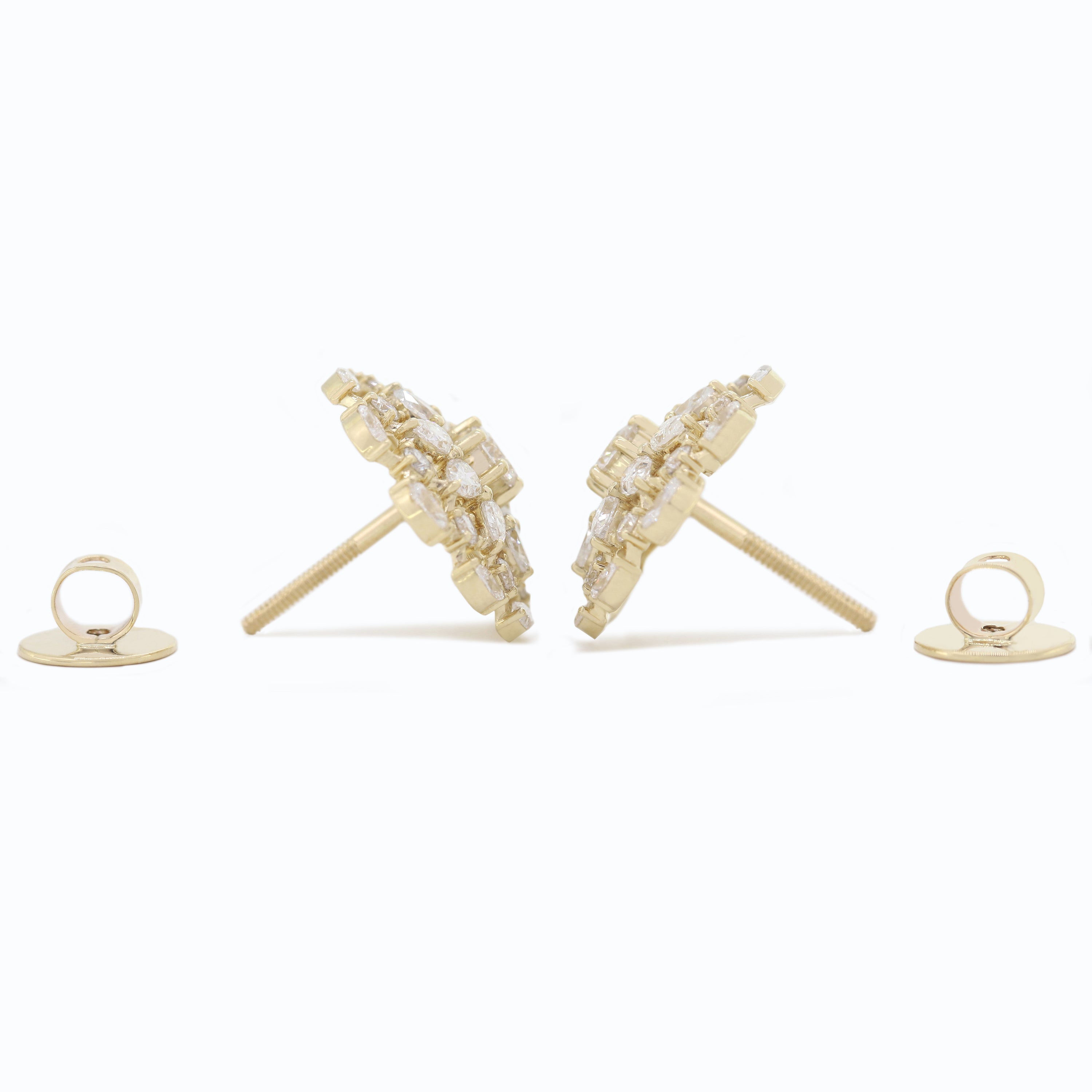 Eternal Shine – Gold Diamond Earrings