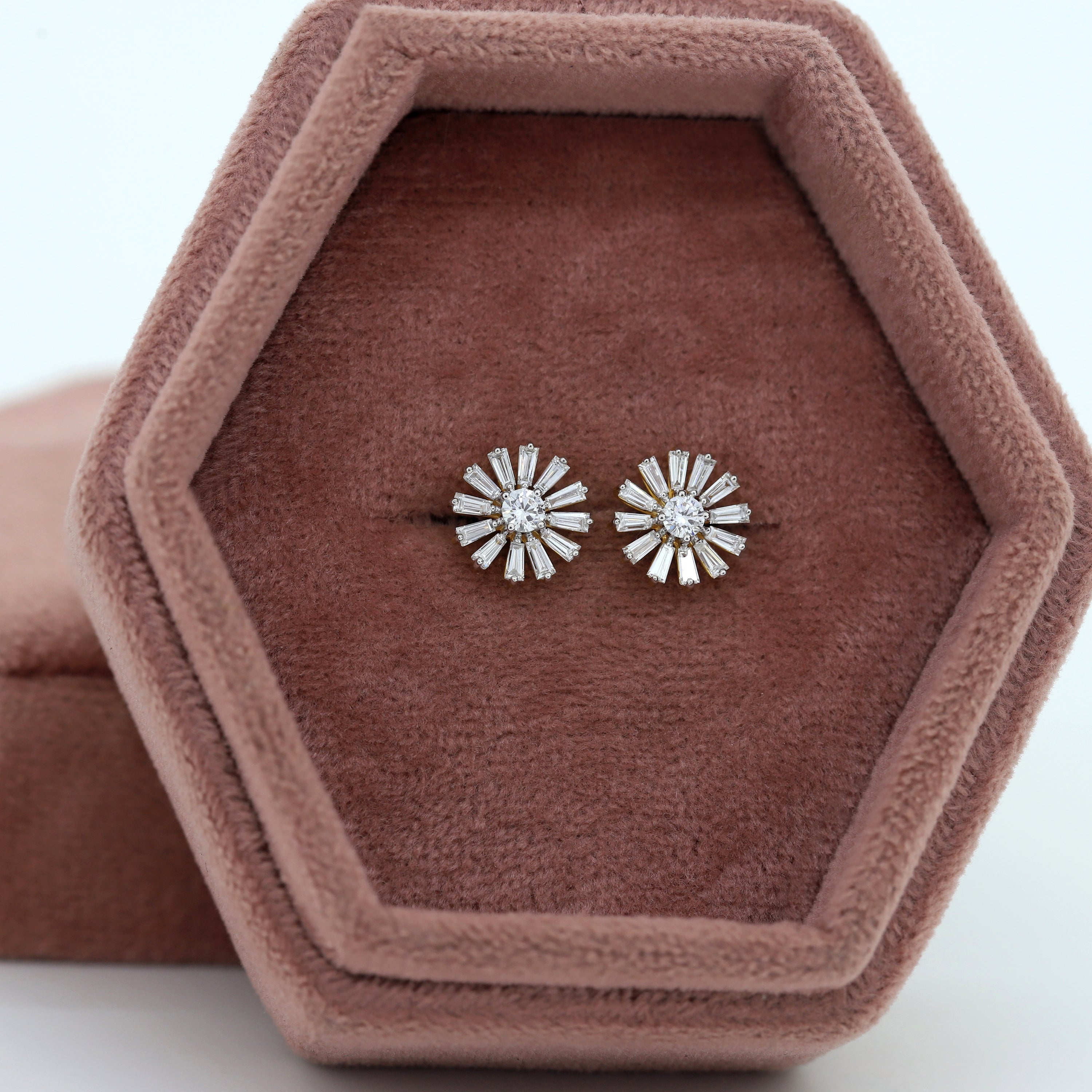 Pure Elegance – Yellow Gold Diamond Earrings