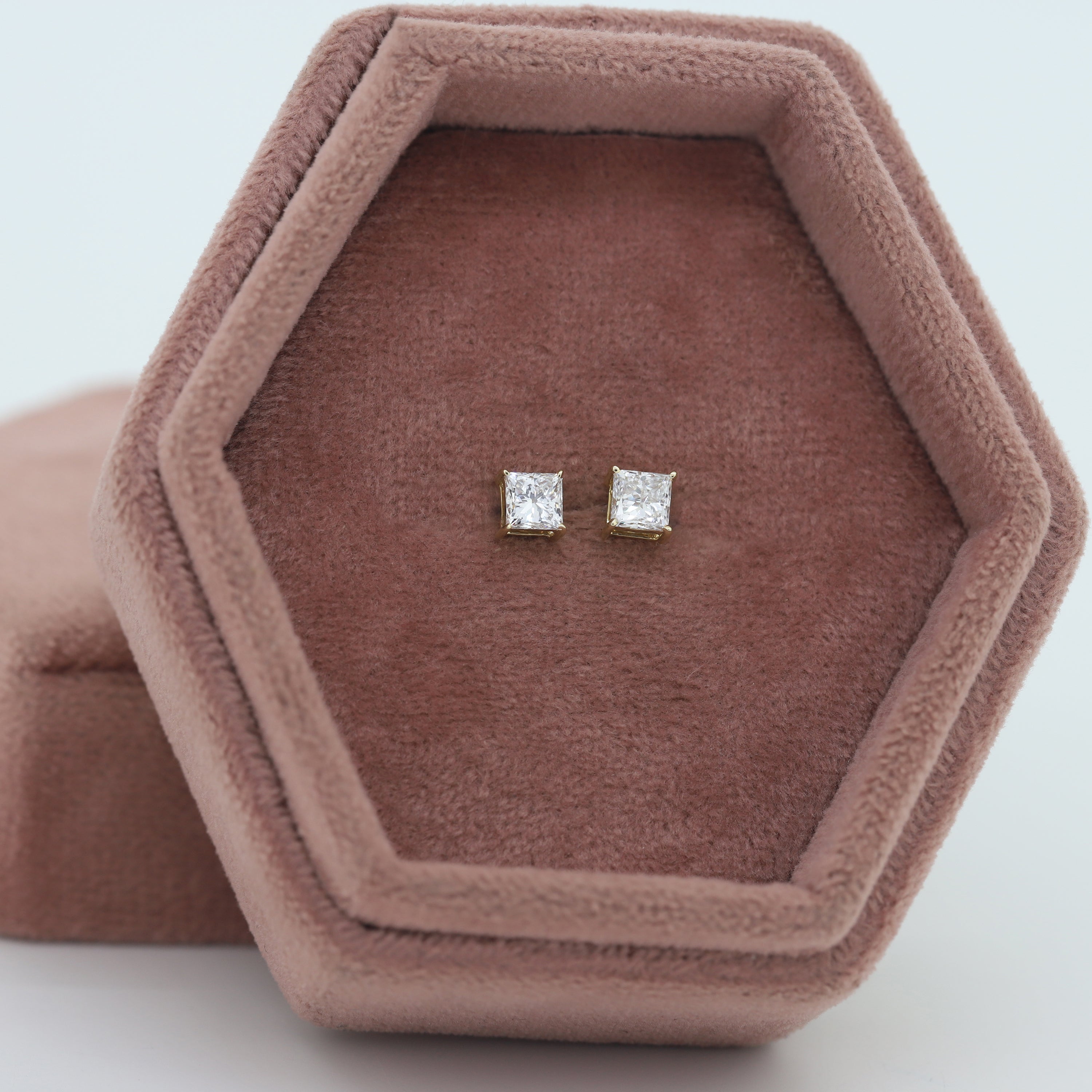 Forever Gleam – Princess Cut Diamond Earrings