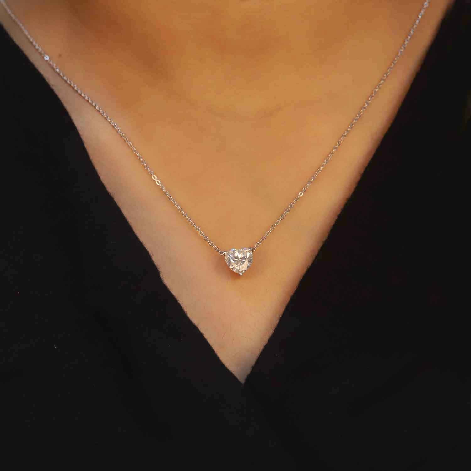 Everyday Elegance Heart Diamond Pendant in White Gold