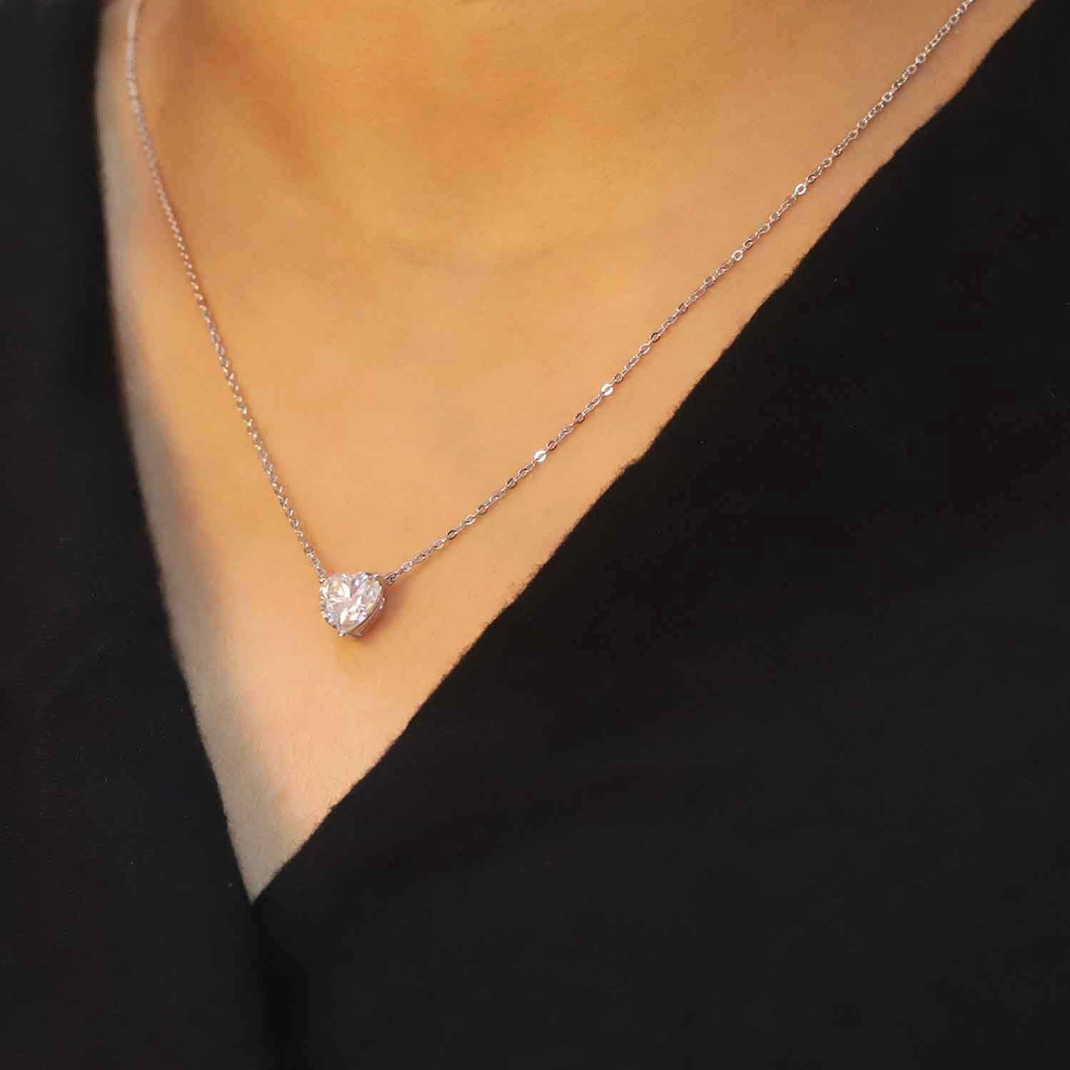 Everyday Elegance Heart Diamond Pendant in White Gold