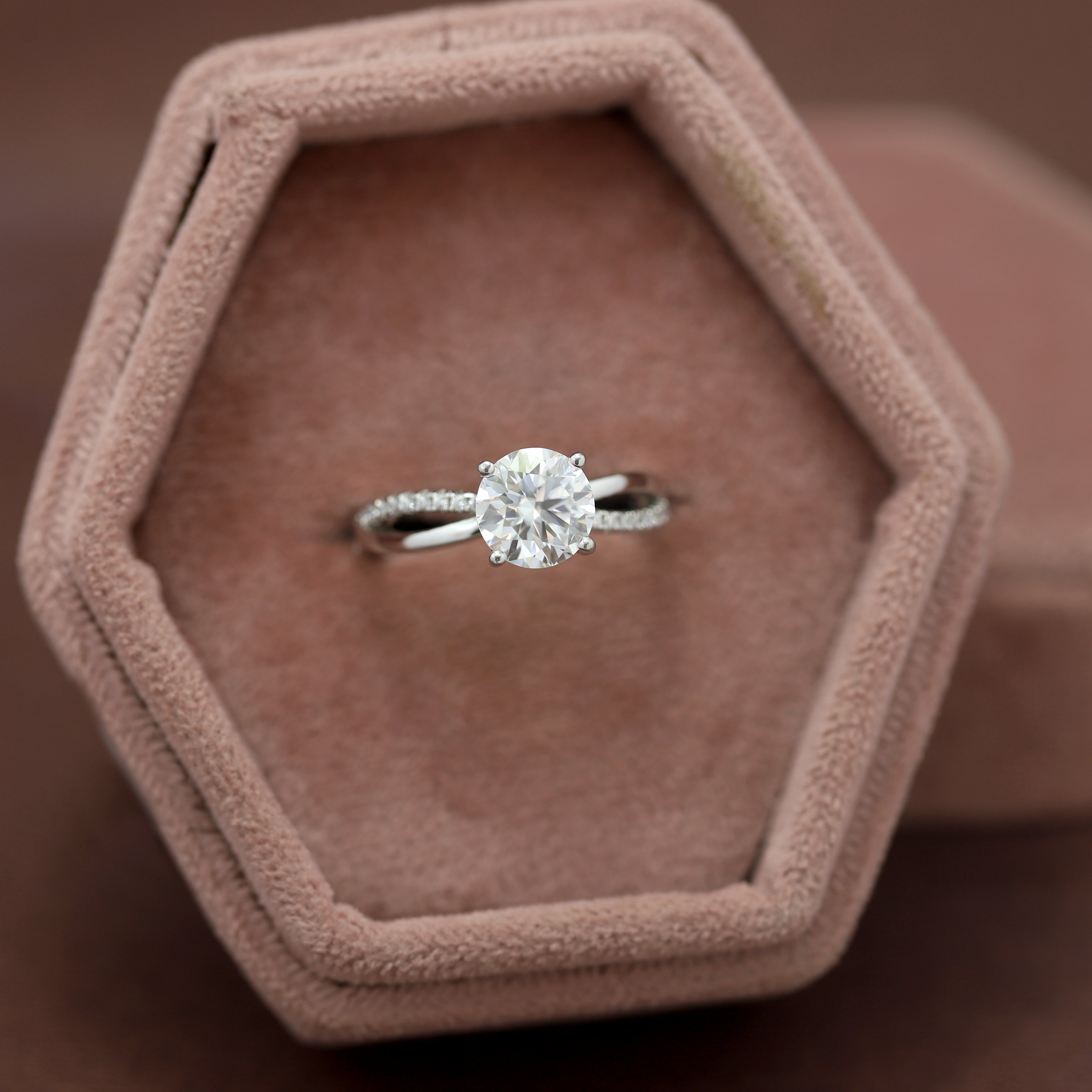 Pure Brilliance – Custom Round White Diamond Ring