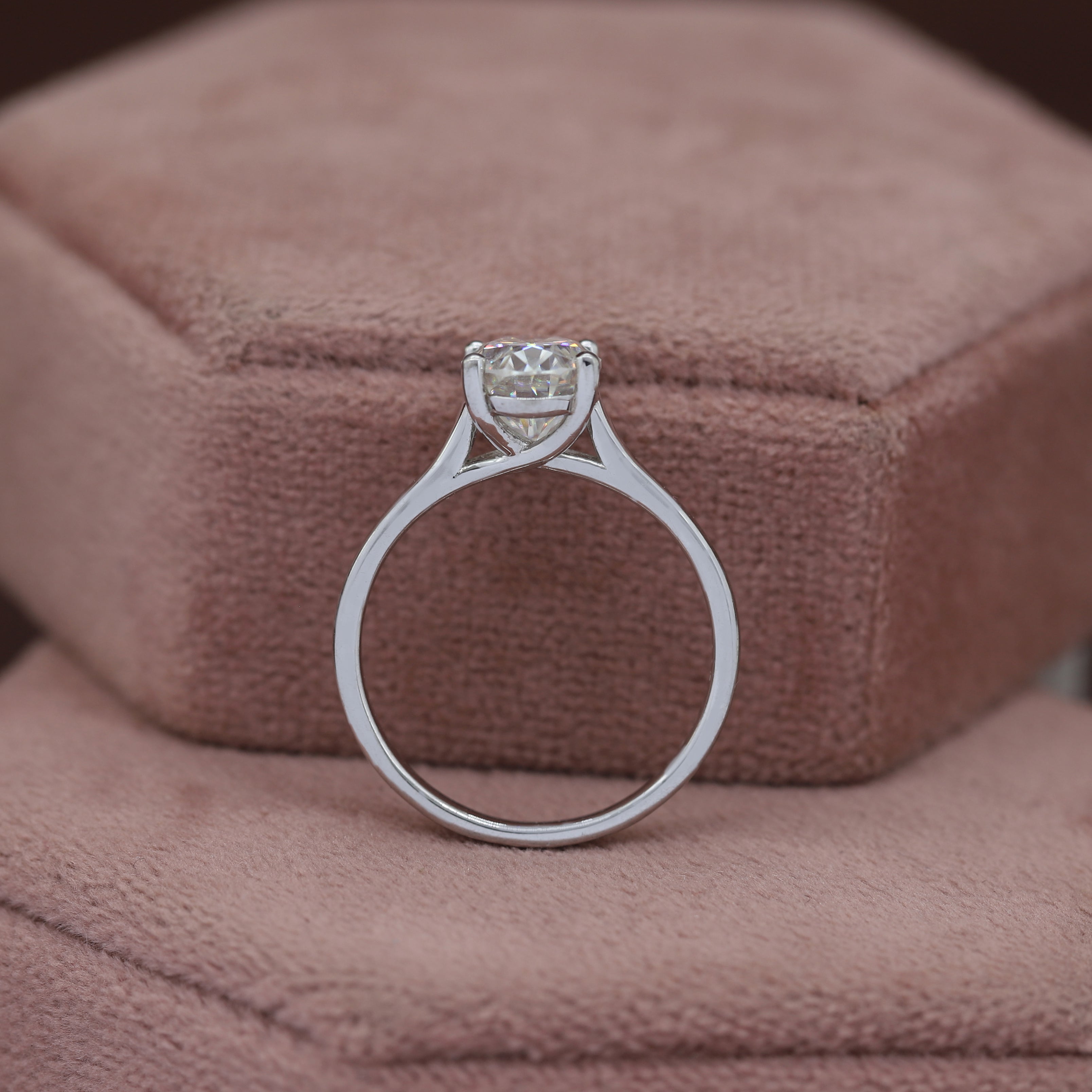 A Lifetime of Light – Custom Oval White Diamond Ring