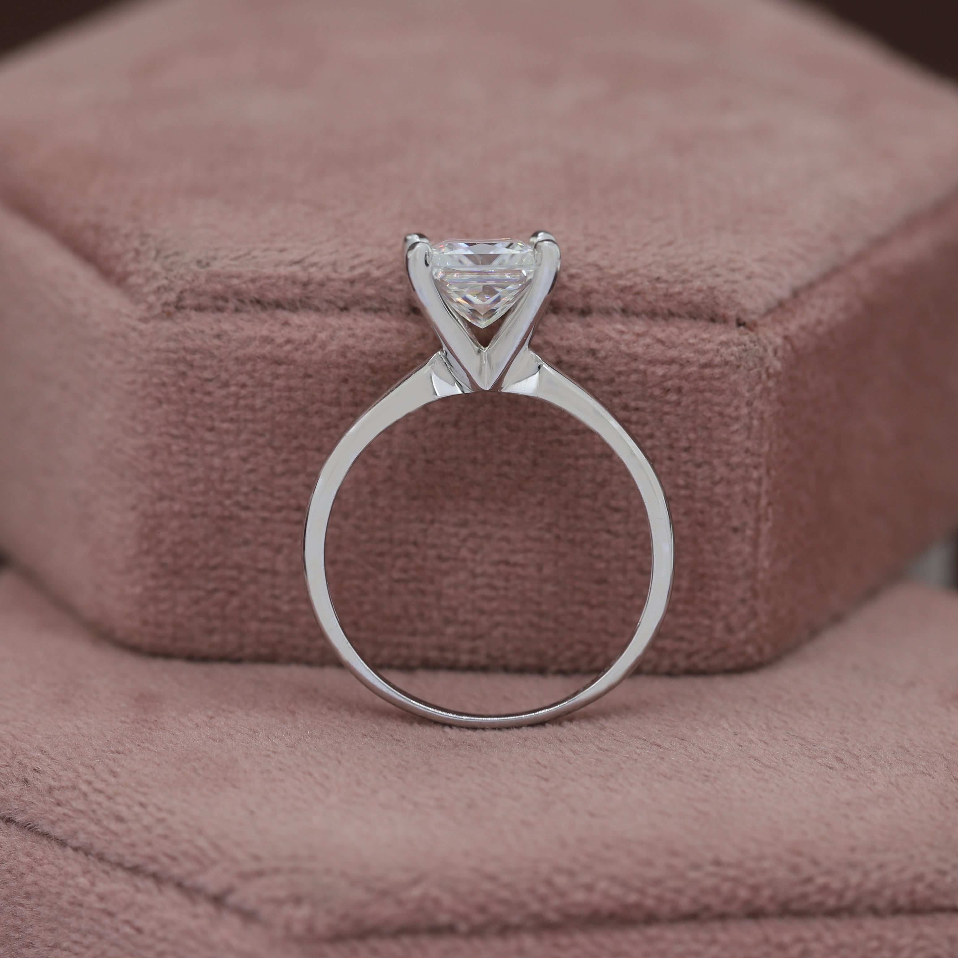 A Spark of Forever – Square White Gold Diamond Ring