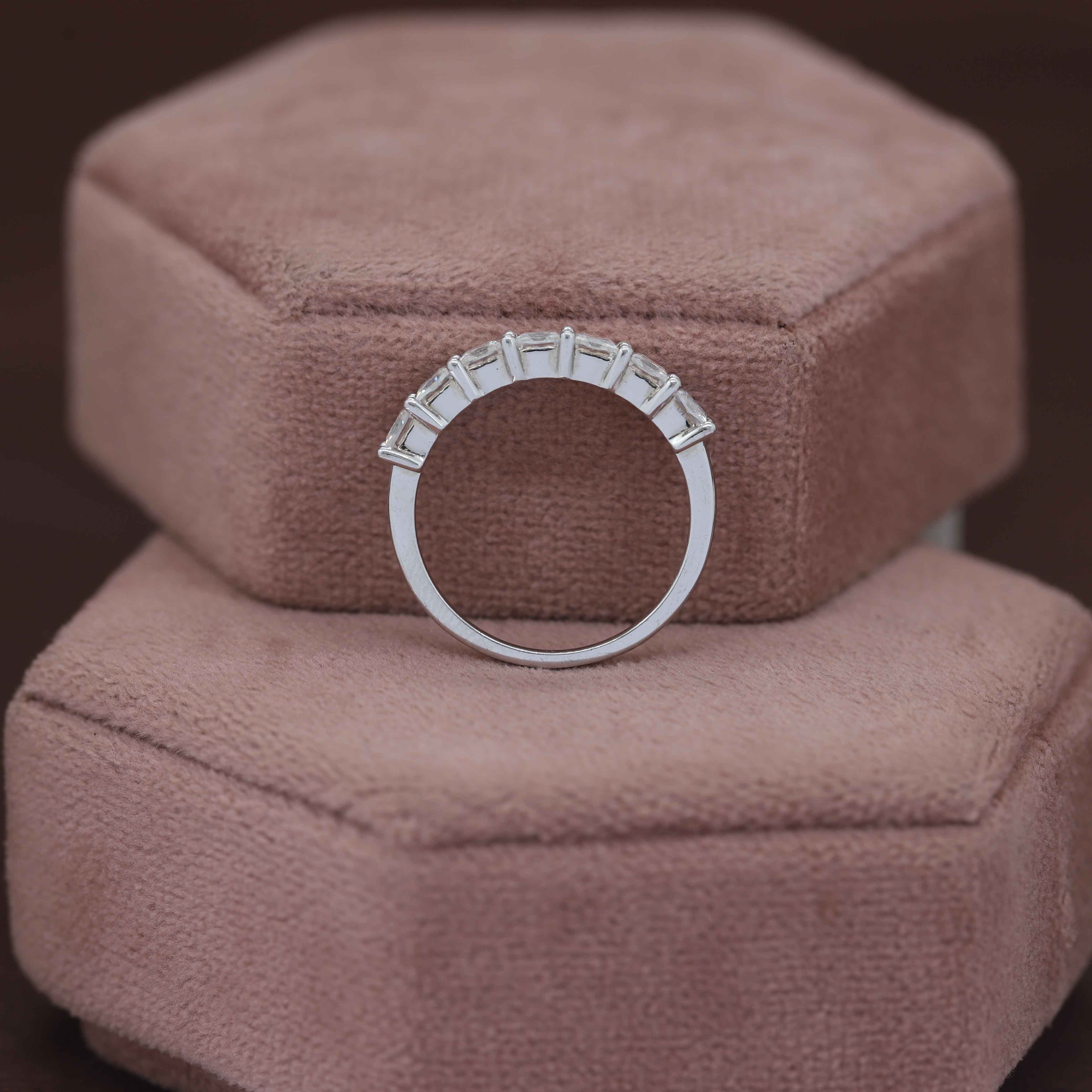 Timeless Spark – White Gold Band with Princess Diamond