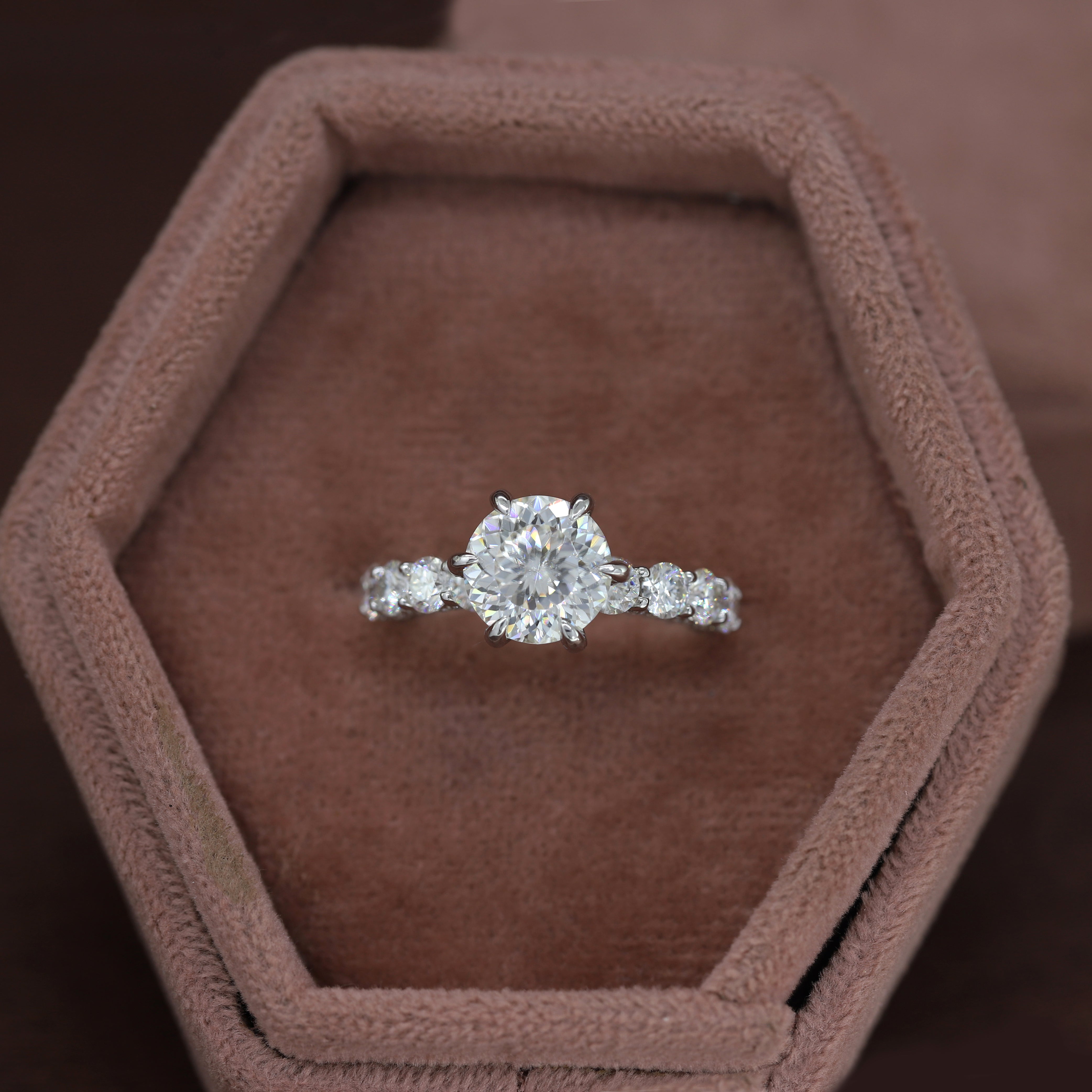 The Promise Ring– Custom Round White Diamond Ring
