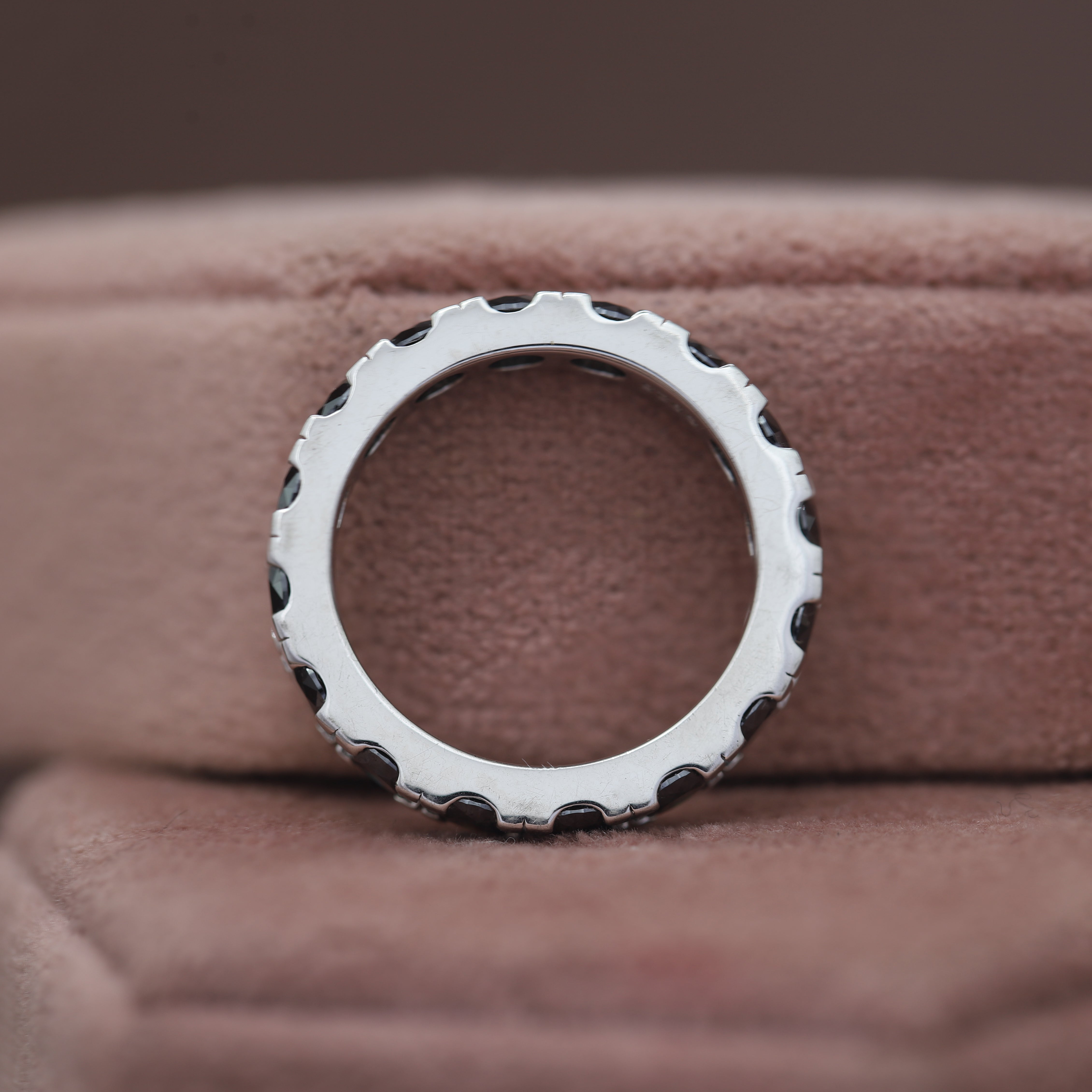 Ever After Shine- White Gold Band with Round Black Diamond