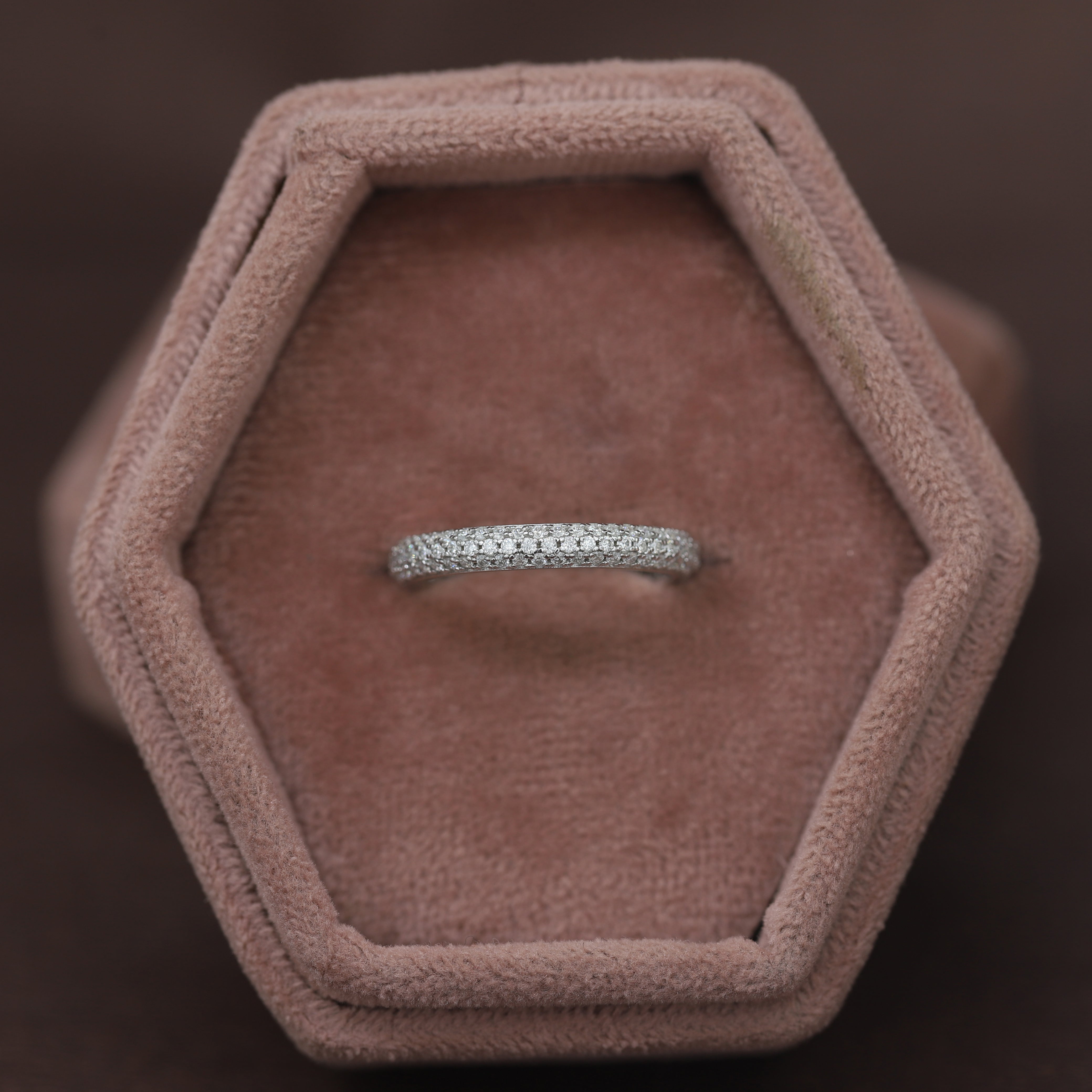 Line of Light- White Gold Band with Round Diamond